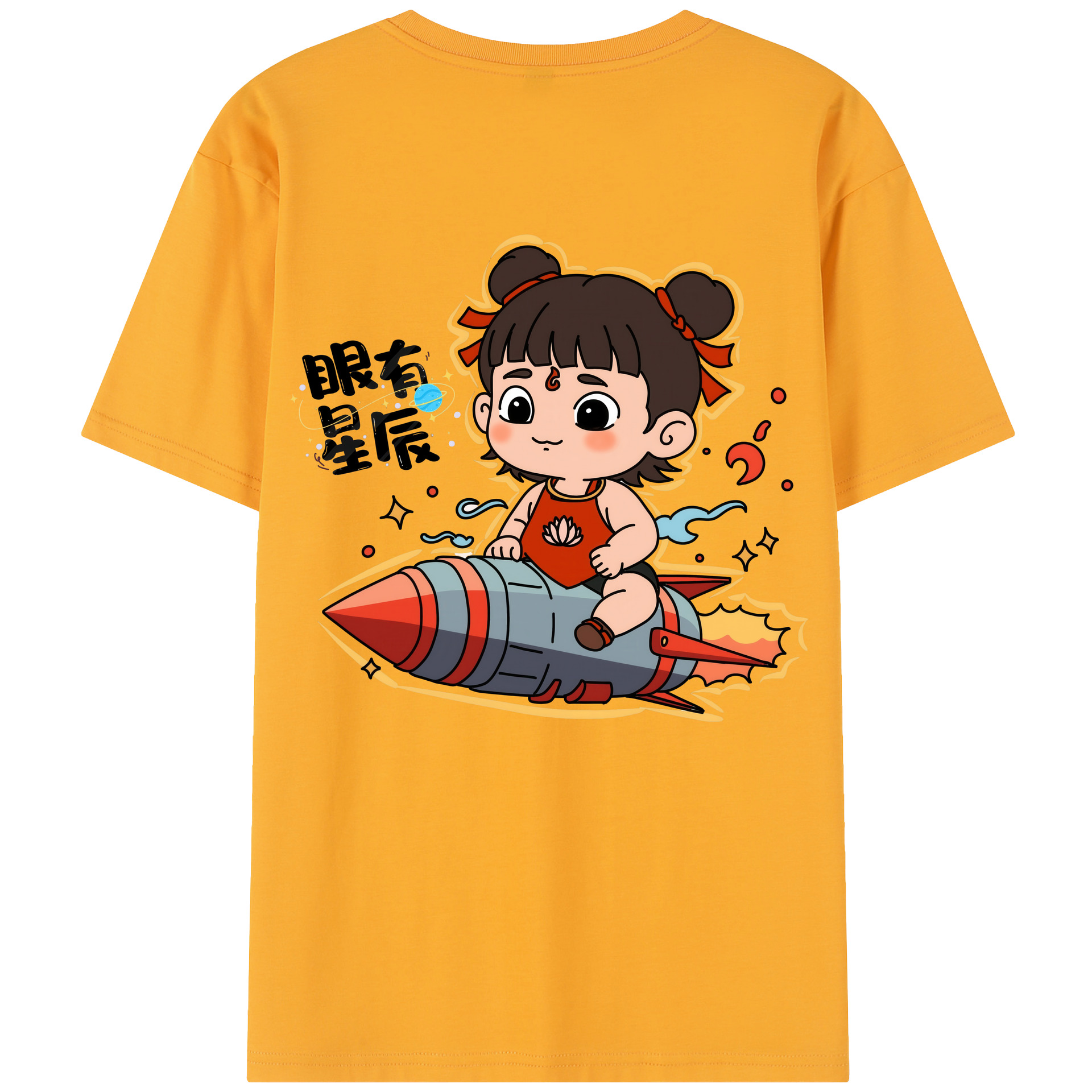 （画像用） Ne Zha 2 ナタ 魔童の大暴れ レディース半袖Tシャツ(バックプリント)