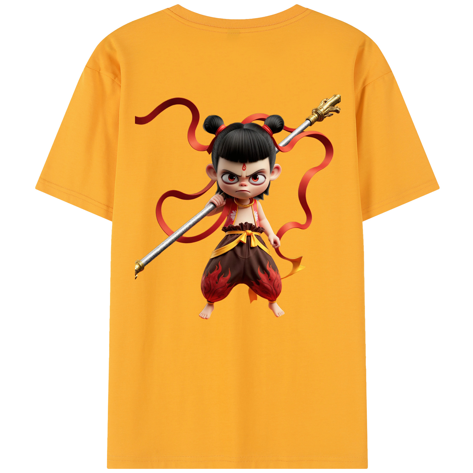（画像用） Ne Zha 2 ナタ 魔童の大暴れ レディース半袖Tシャツ(バックプリント)