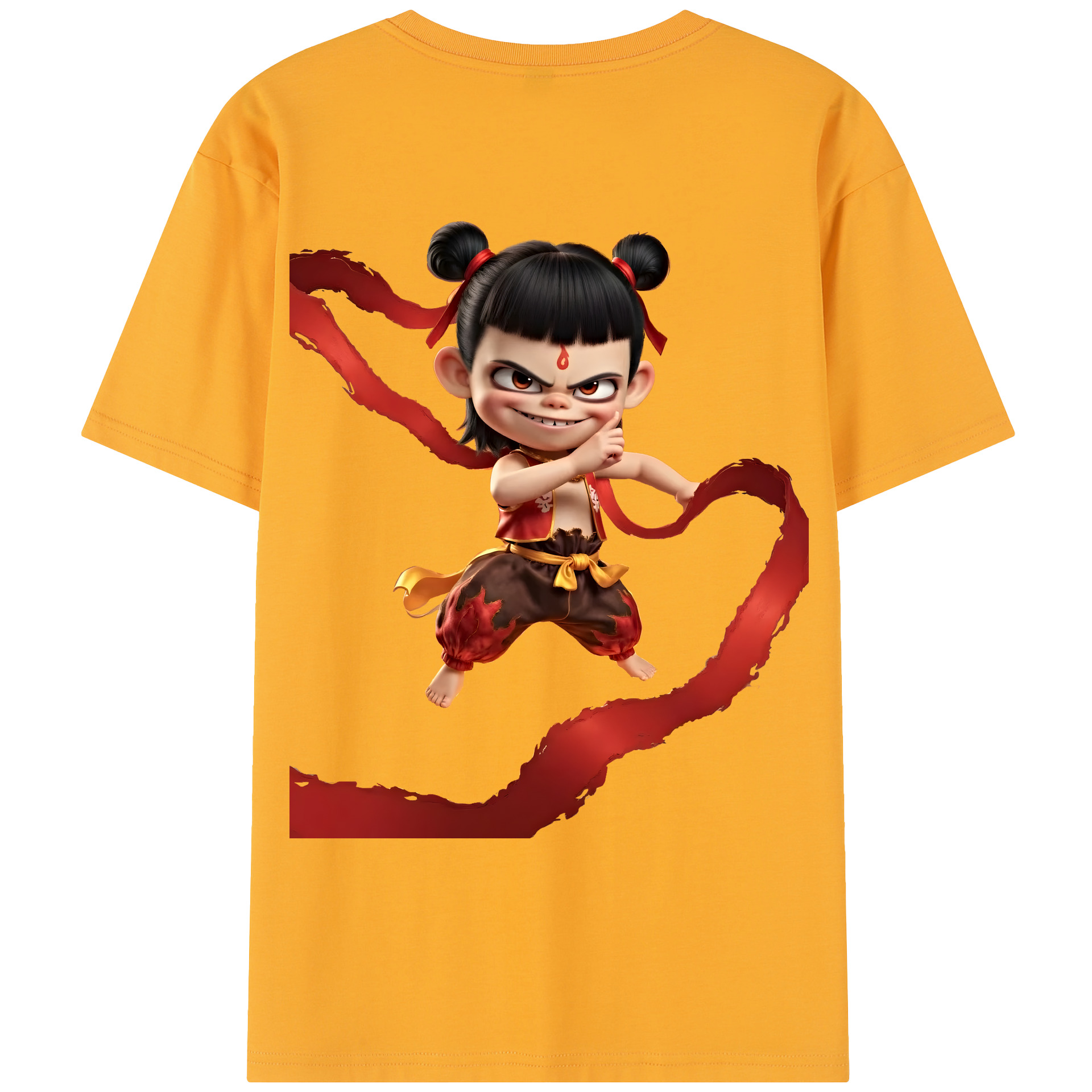 （画像用） Ne Zha 2 ナタ 魔童の大暴れ レディース半袖Tシャツ(バックプリント)