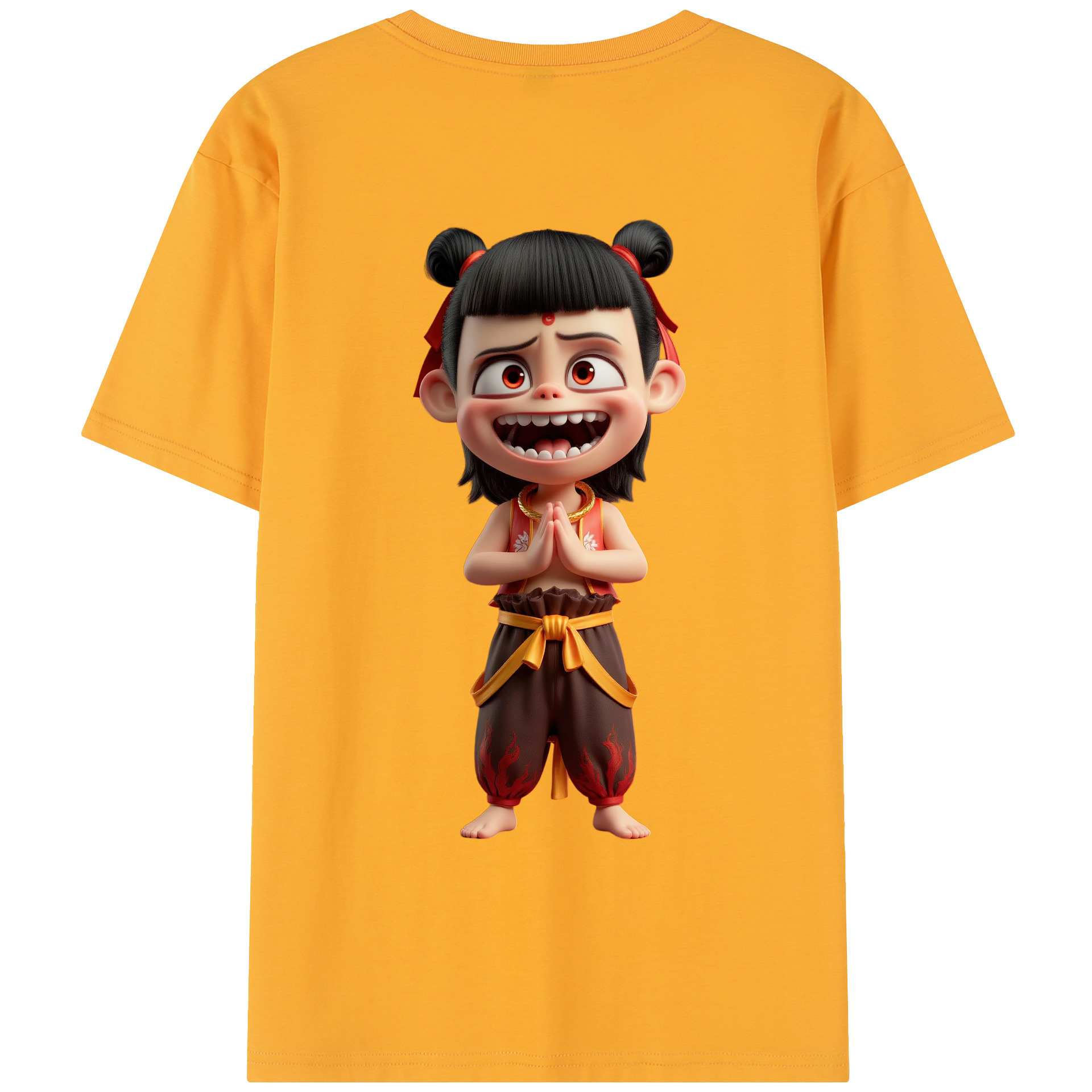 （画像用） Ne Zha 2 ナタ 魔童の大暴れ レディース半袖Tシャツ(バックプリント)