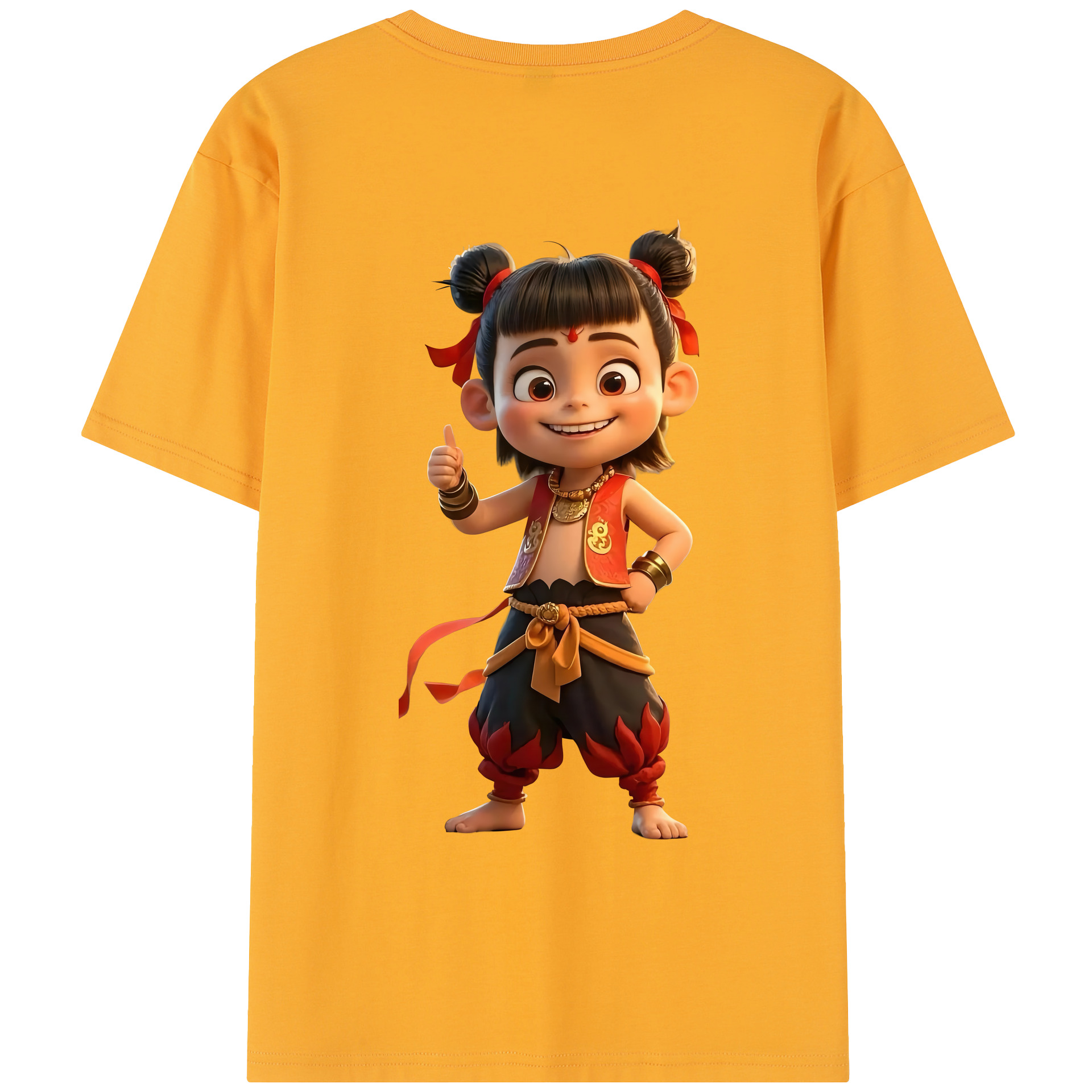 （画像用） Ne Zha 2 ナタ 魔童の大暴れ レディース半袖Tシャツ(バックプリント)