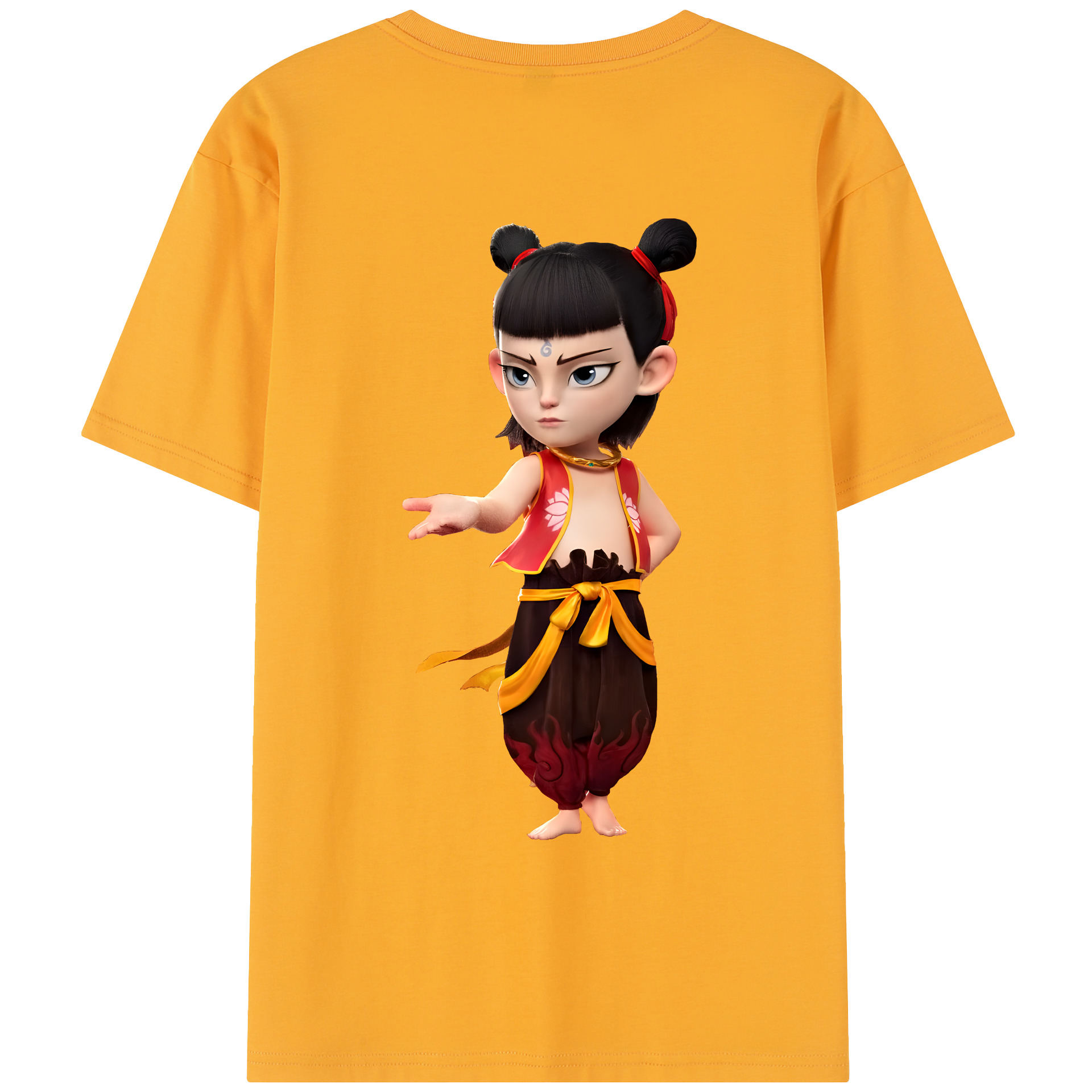 （画像用） Ne Zha 2 ナタ 魔童の大暴れ レディース半袖Tシャツ(バックプリント)