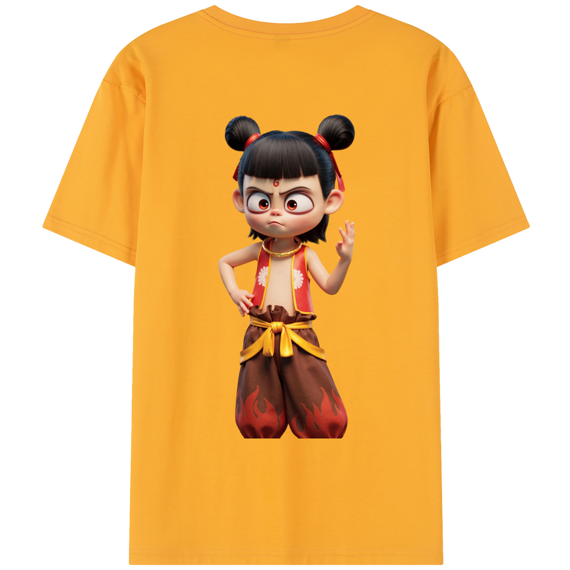 （画像用） Ne Zha 2 ナタ 魔童の大暴れ レディース半袖Tシャツ(バックプリント)