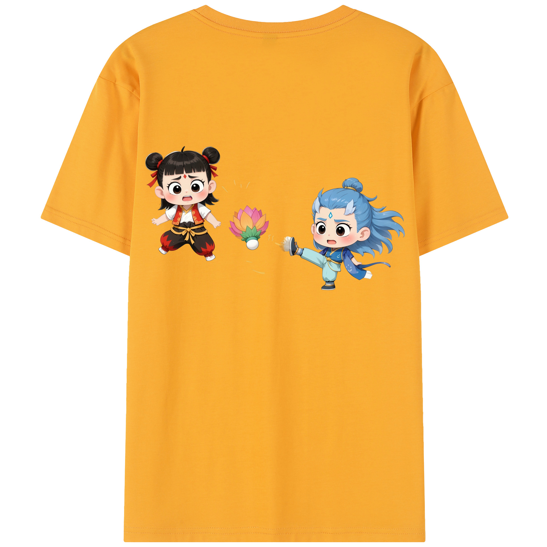 （画像用） Ne Zha 2 ナタ 魔童の大暴れ レディース半袖Tシャツ(バックプリント)