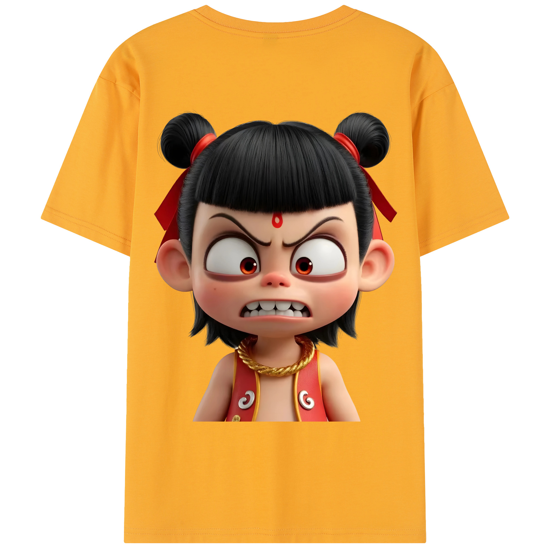 （画像用） Ne Zha 2 ナタ 魔童の大暴れ レディース半袖Tシャツ(バックプリント)