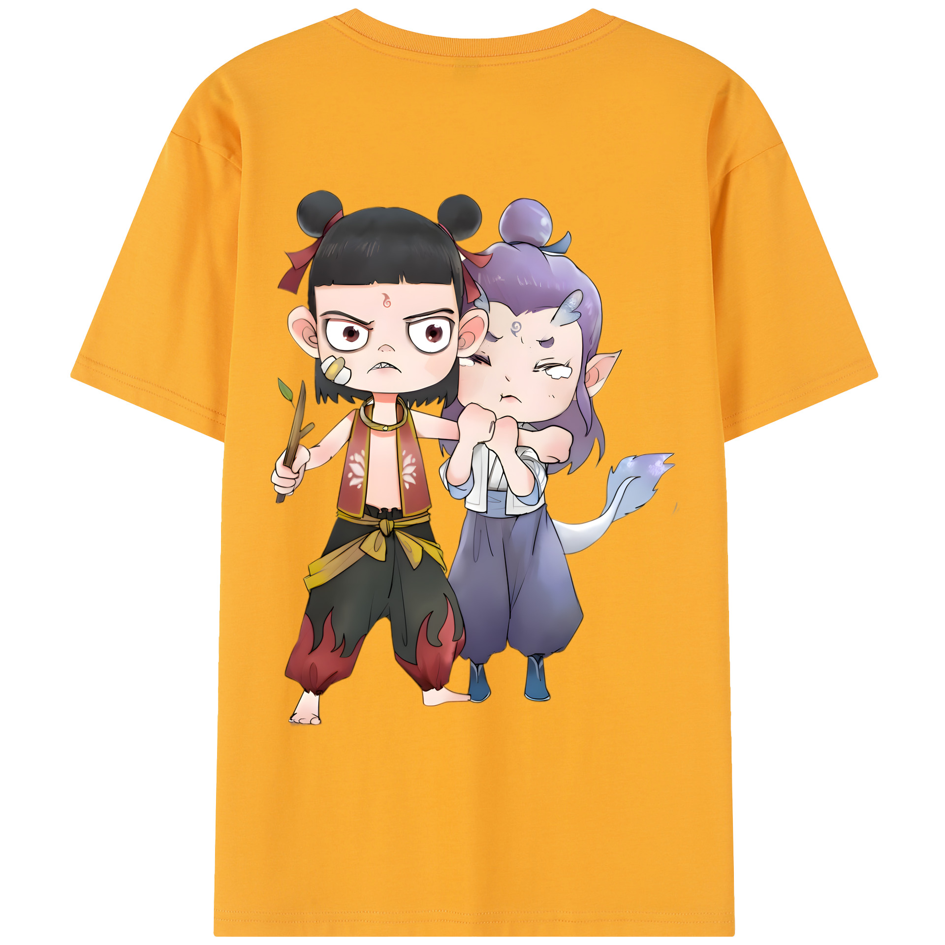 （画像用） Ne Zha 2 ナタ 魔童の大暴れ レディース半袖Tシャツ(バックプリント)