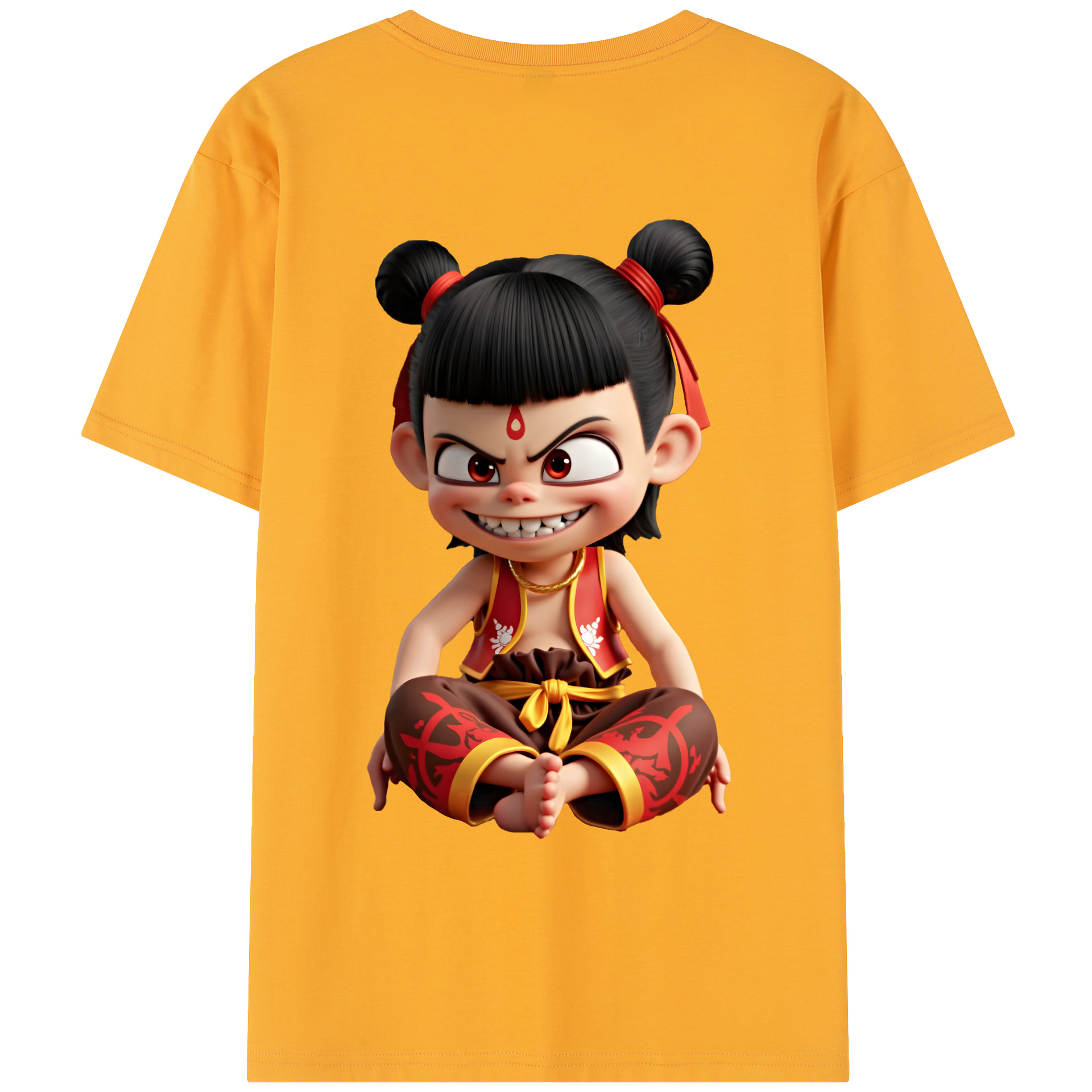 （画像用） Ne Zha 2 ナタ 魔童の大暴れ レディース半袖Tシャツ(バックプリント)