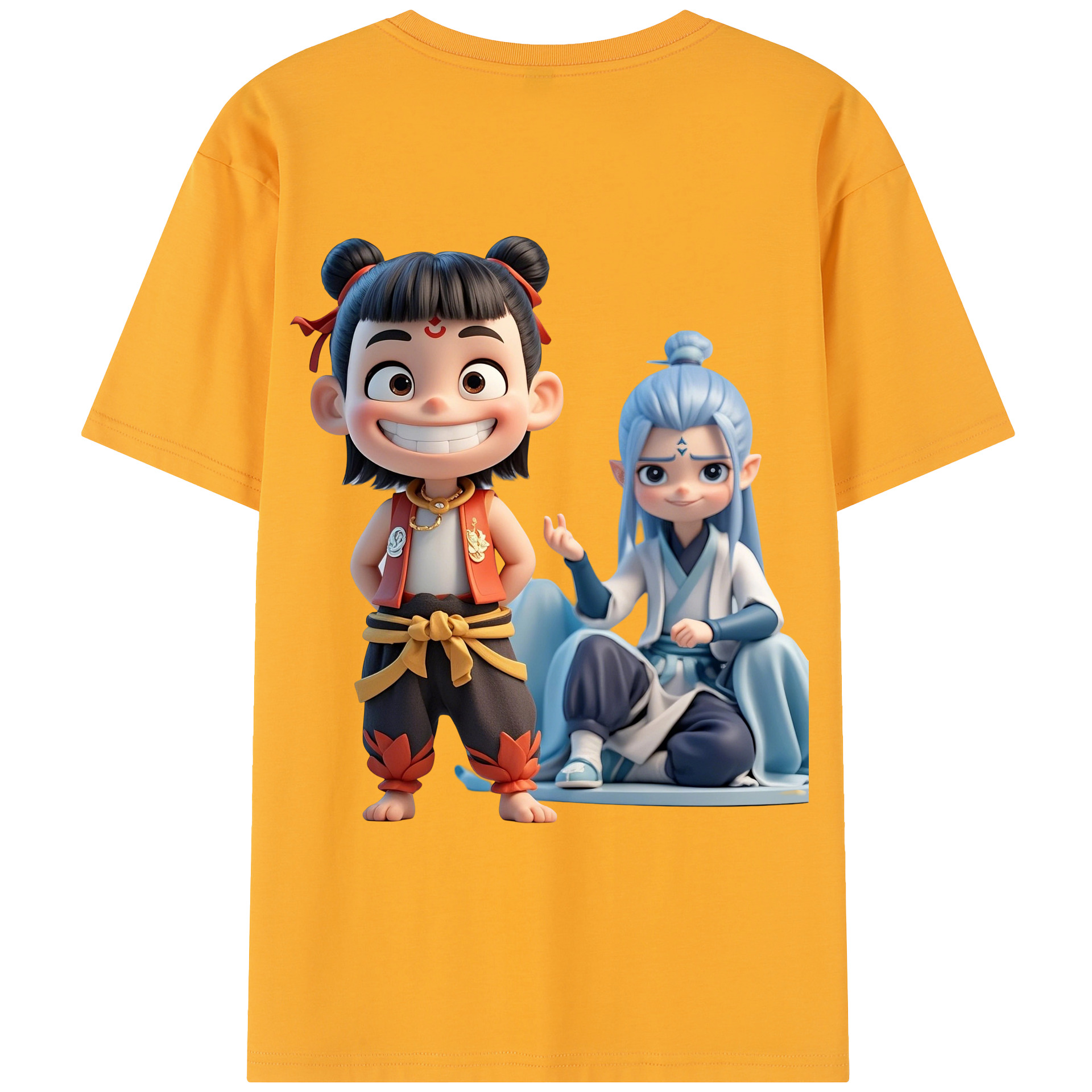（画像用） Ne Zha 2 ナタ 魔童の大暴れ レディース半袖Tシャツ(バックプリント)