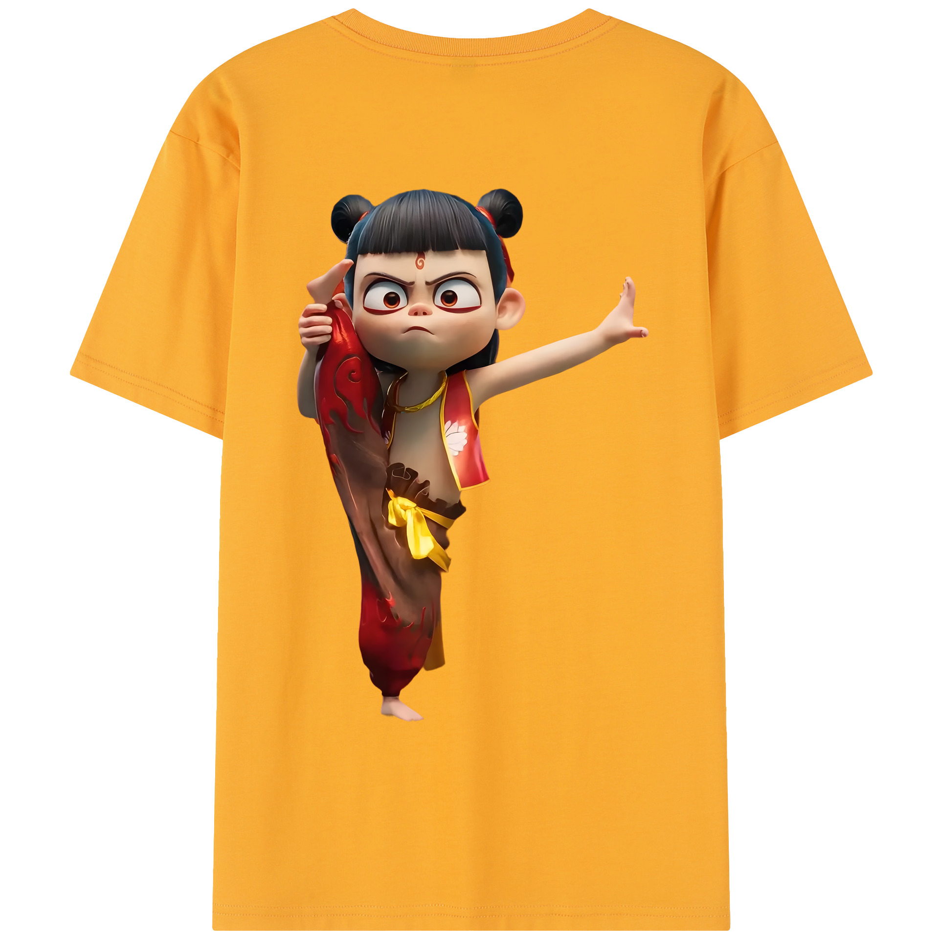 （画像用） Ne Zha 2 ナタ 魔童の大暴れ レディース半袖Tシャツ(バックプリント)