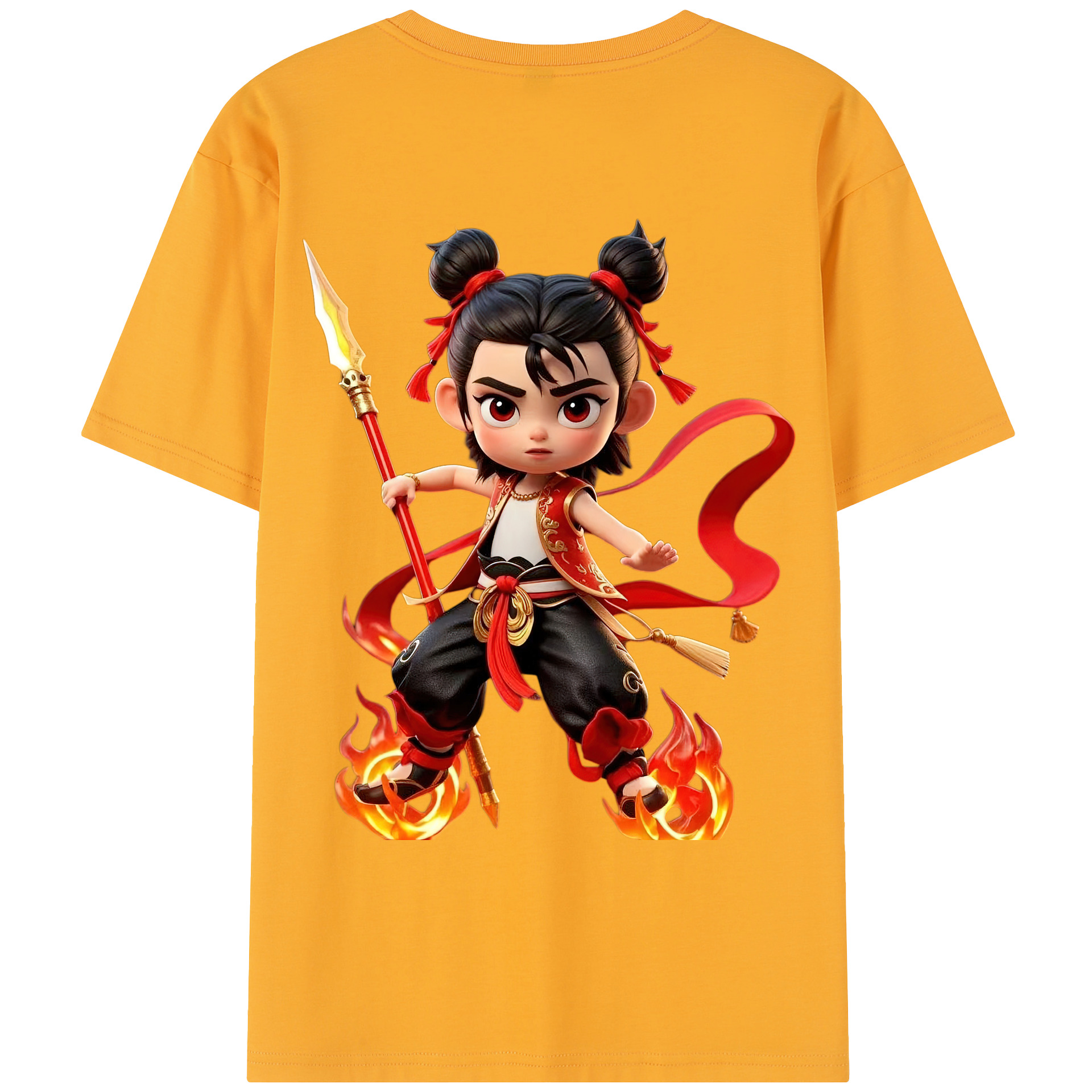 （画像用） Ne Zha 2 ナタ 魔童の大暴れ レディース半袖Tシャツ(バックプリント)