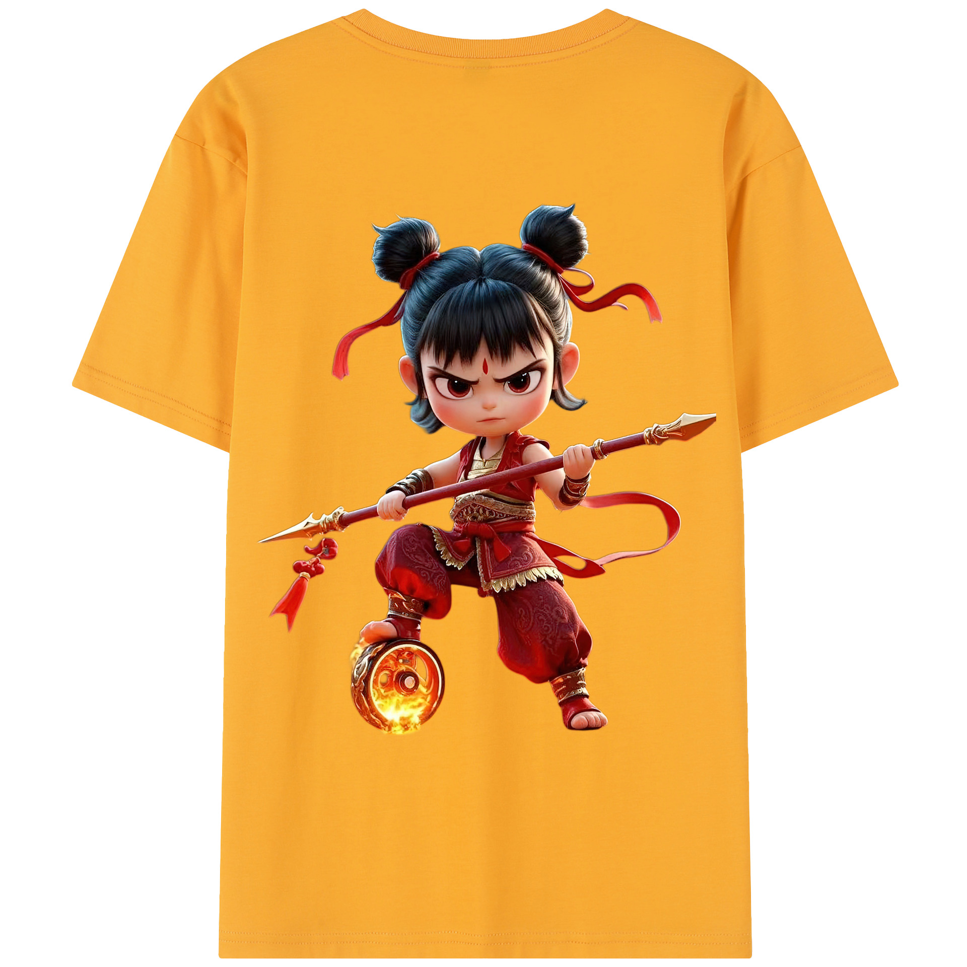 （画像用） Ne Zha 2 ナタ 魔童の大暴れ レディース半袖Tシャツ(バックプリント)