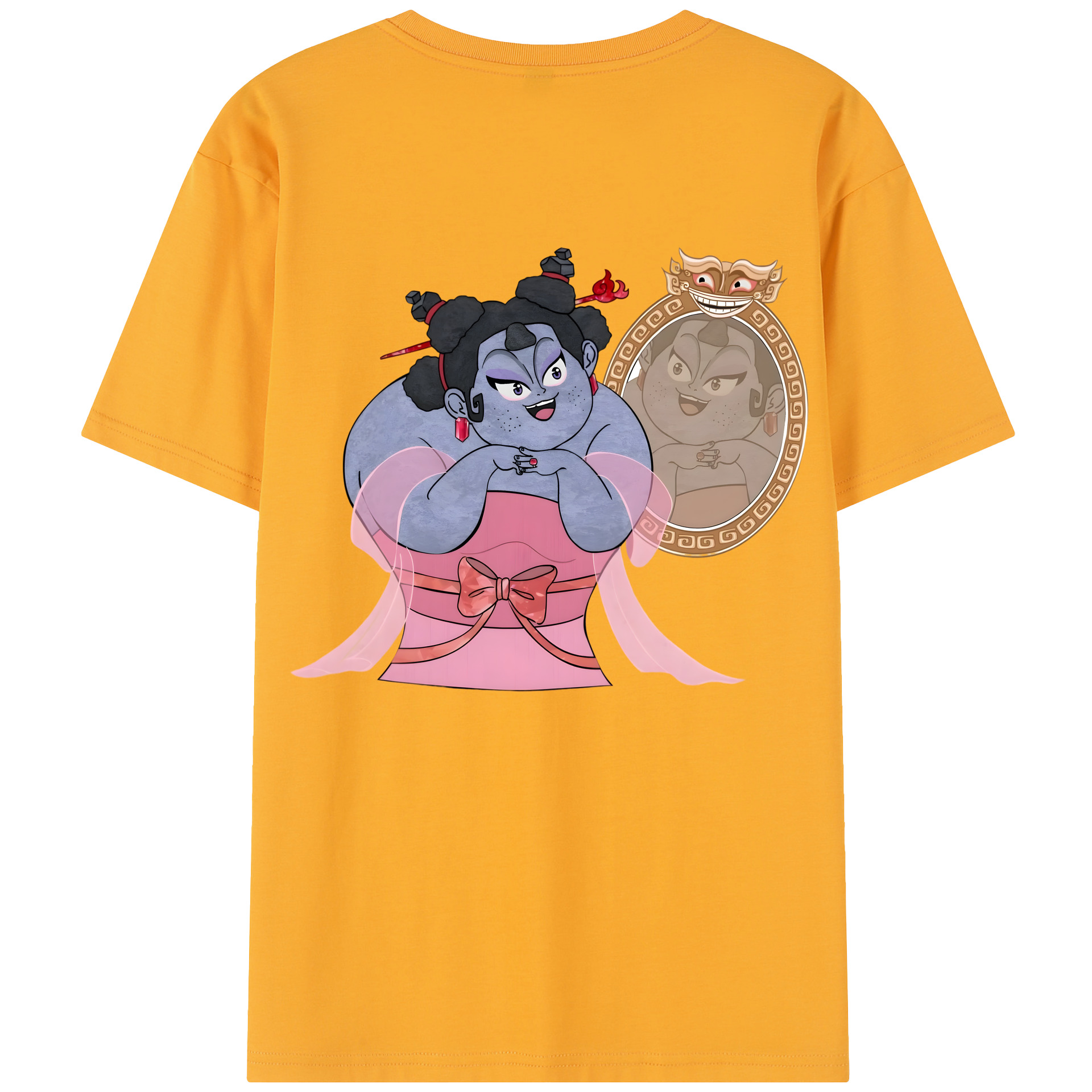 （画像用） Ne Zha 2 ナタ 魔童の大暴れ レディース半袖Tシャツ(バックプリント)