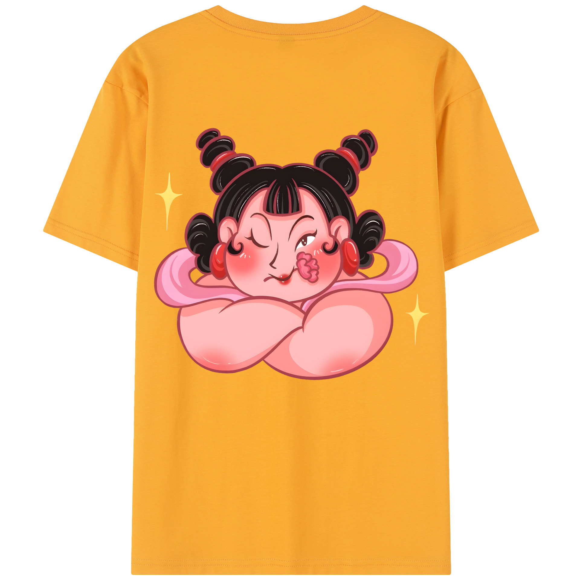 （画像用） Ne Zha 2 ナタ 魔童の大暴れ レディース半袖Tシャツ(バックプリント)