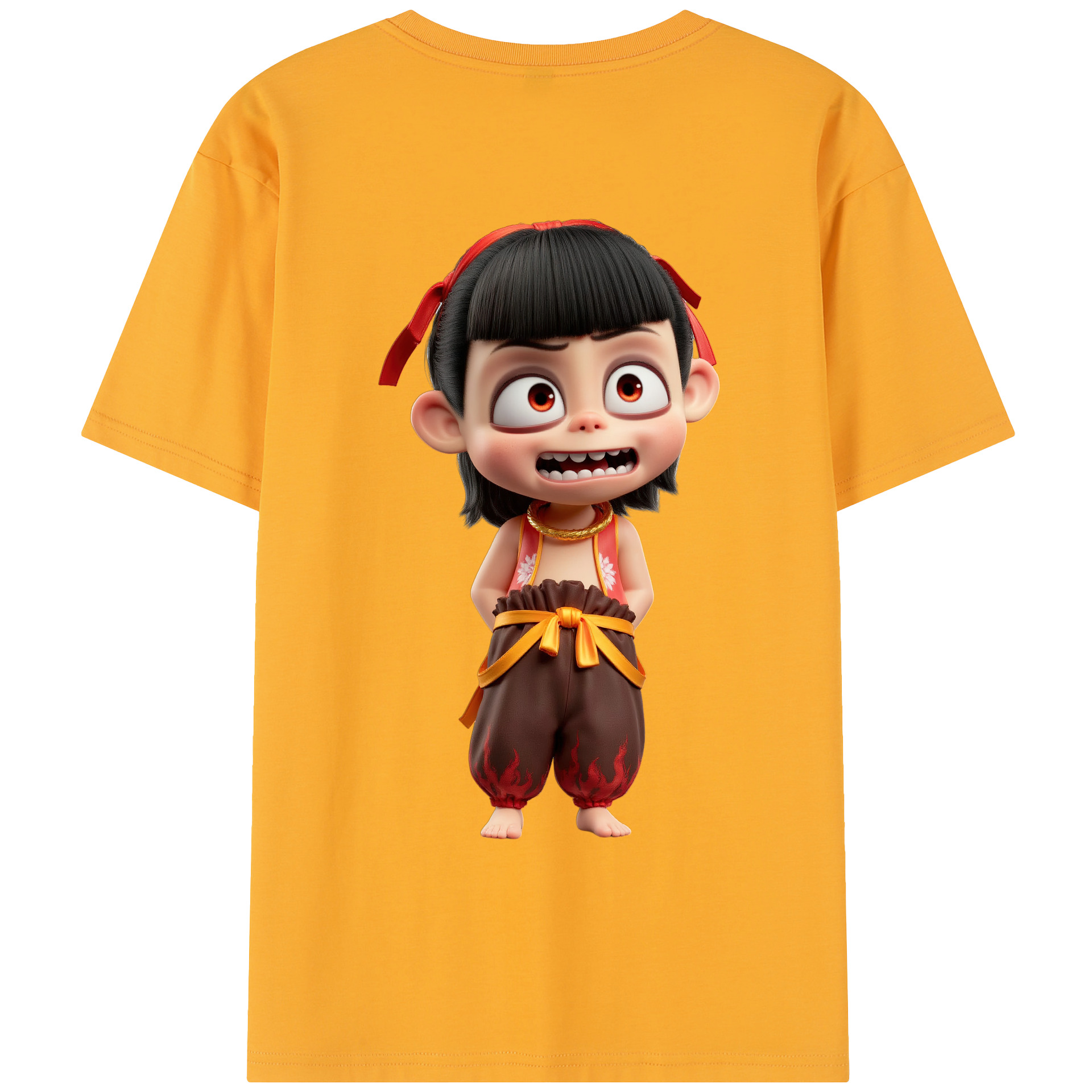 （画像用） Ne Zha 2 ナタ 魔童の大暴れ レディース半袖Tシャツ(バックプリント)