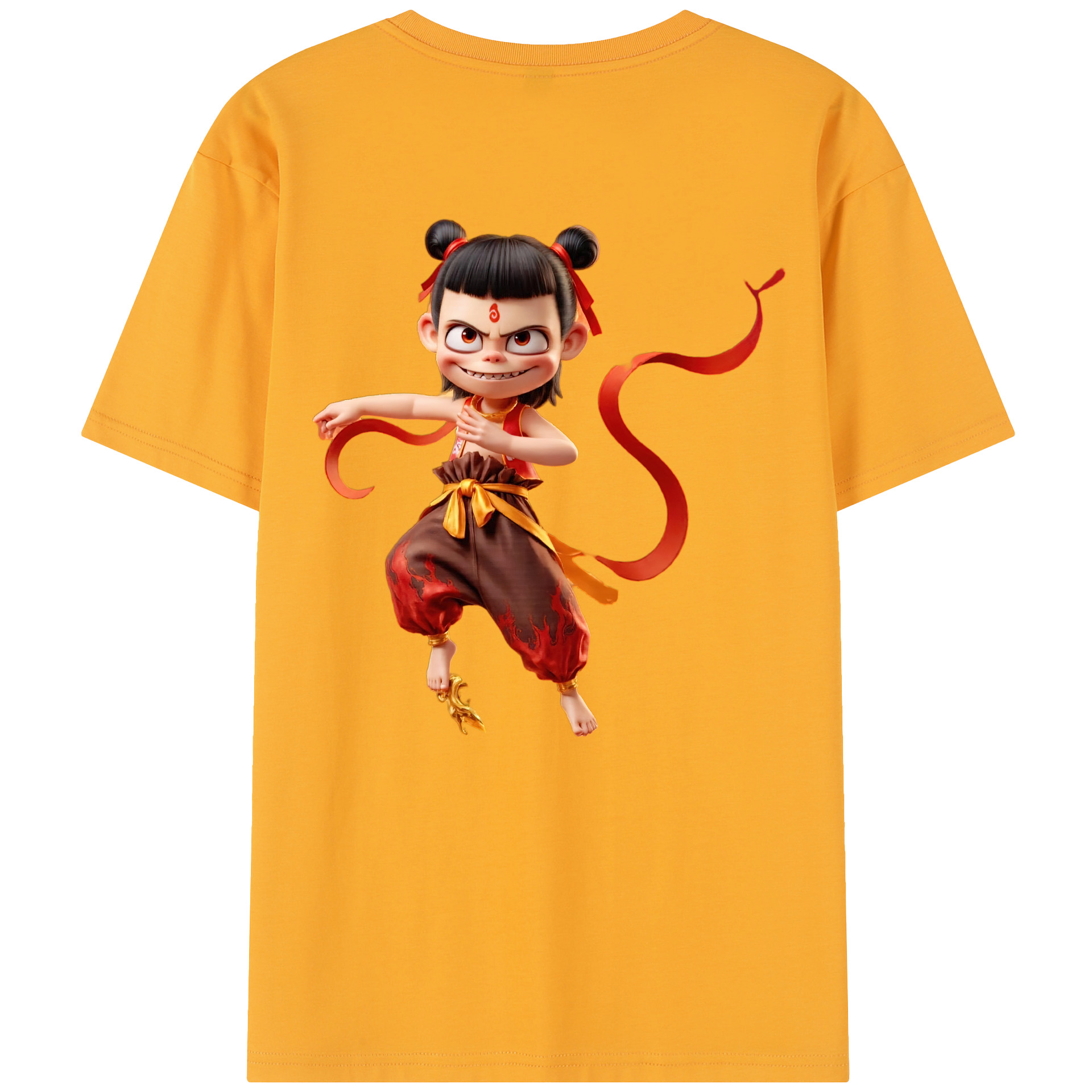（画像用） Ne Zha 2 ナタ 魔童の大暴れ レディース半袖Tシャツ(バックプリント)