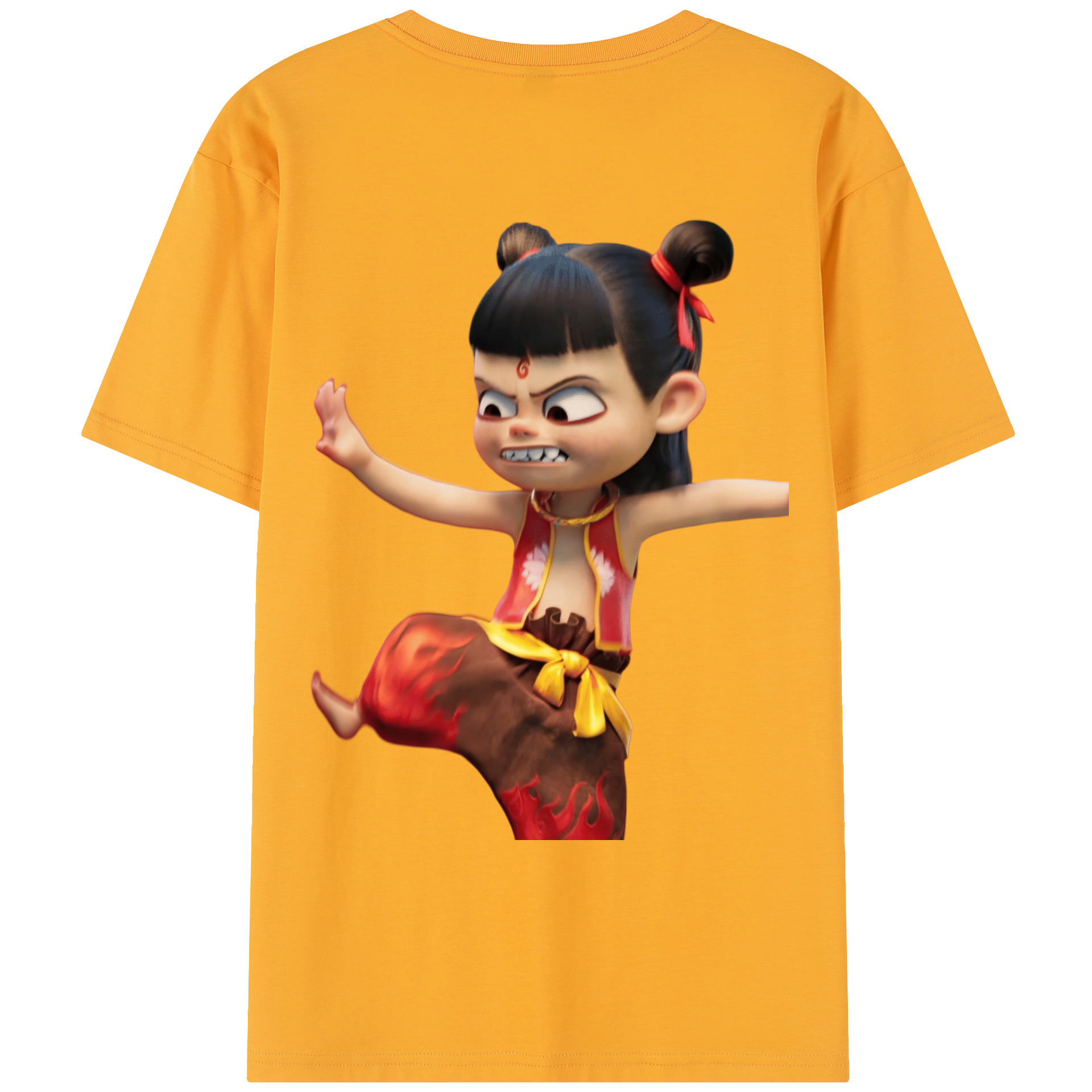 （画像用） Ne Zha 2 ナタ 魔童の大暴れ レディース半袖Tシャツ(バックプリント)