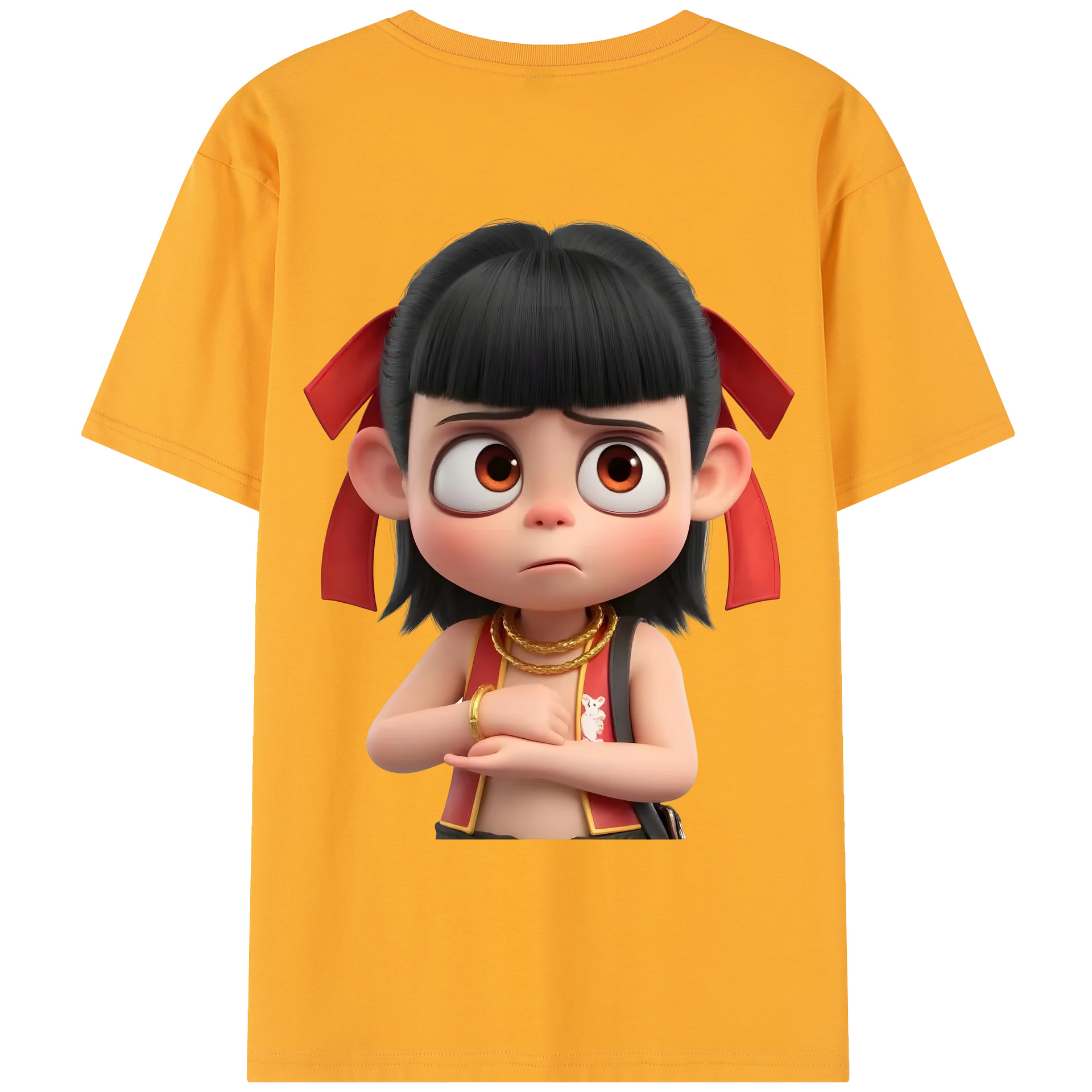 （画像用） Ne Zha 2 ナタ 魔童の大暴れ レディース半袖Tシャツ(バックプリント)