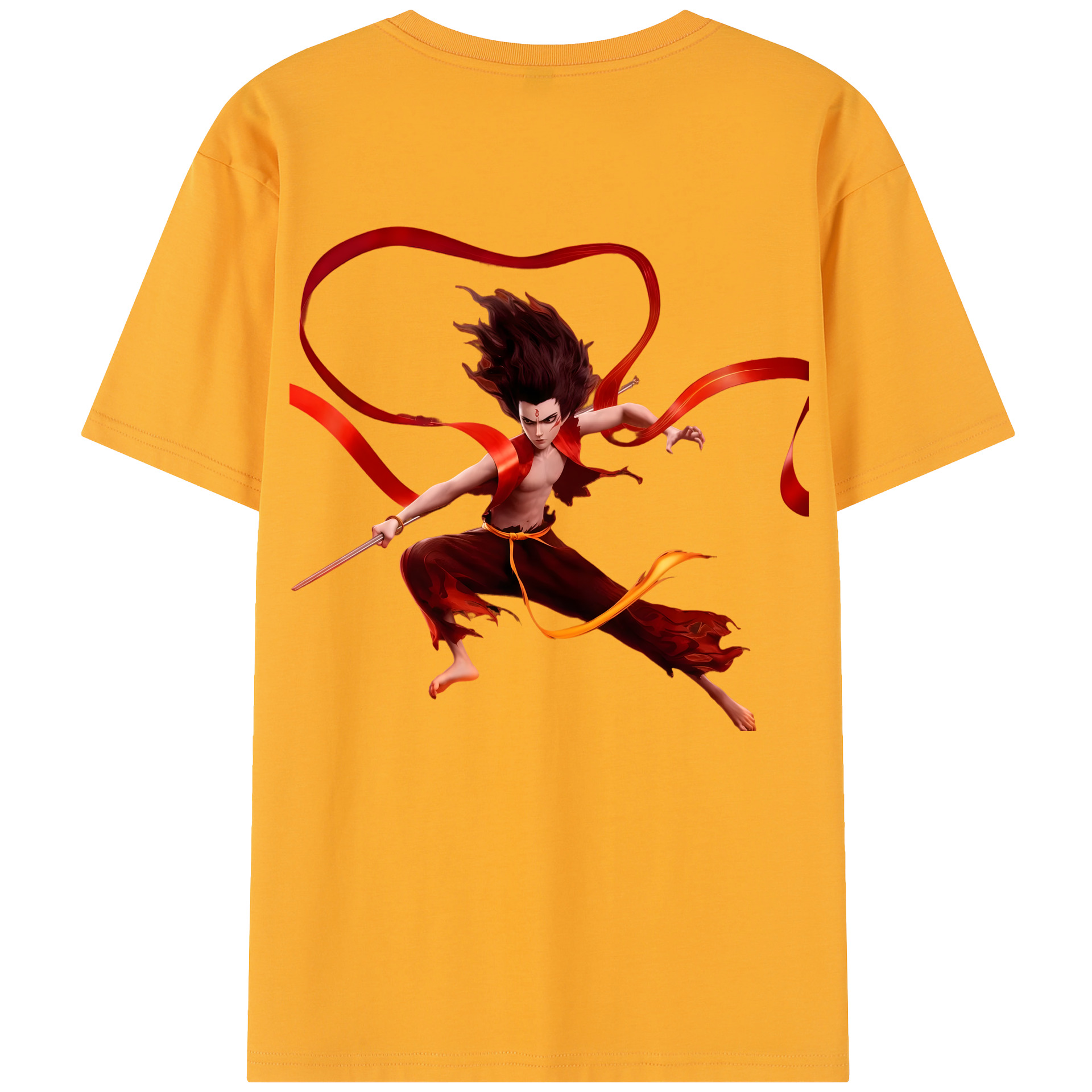 （画像用） Ne Zha 2 ナタ 魔童の大暴れ レディース半袖Tシャツ(バックプリント)