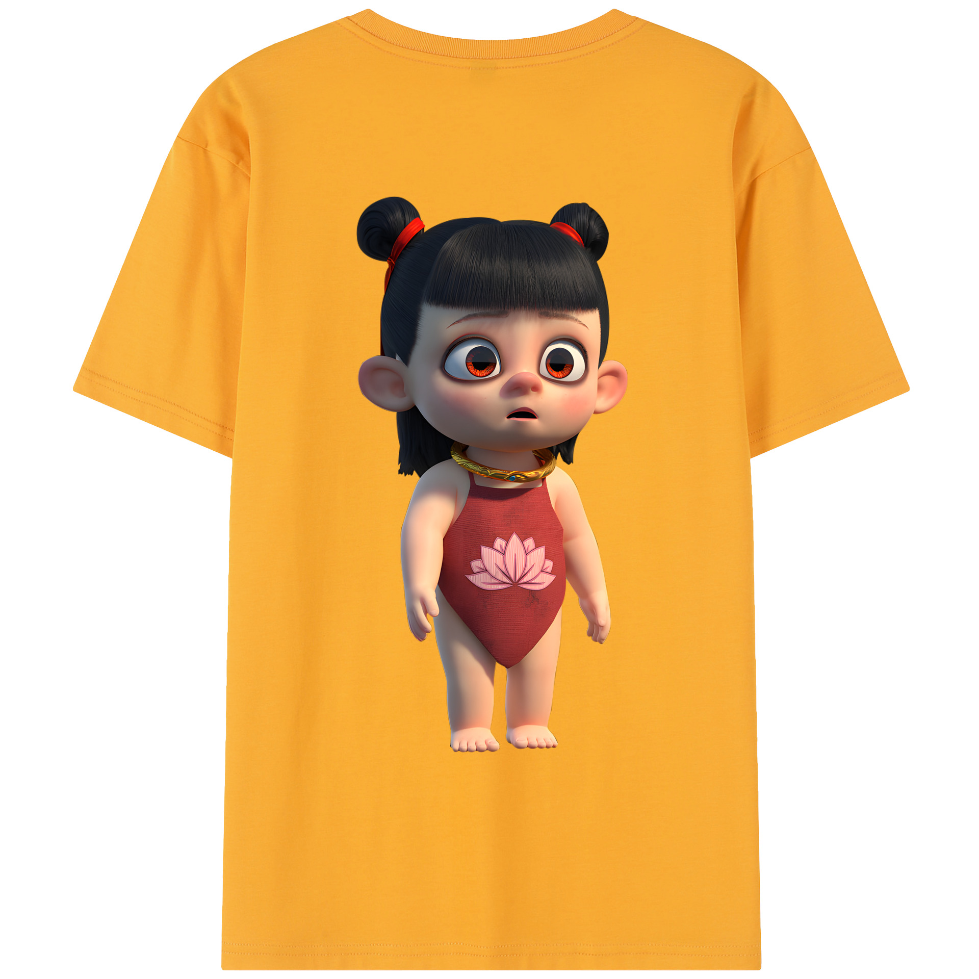 （画像用） Ne Zha 2 ナタ 魔童の大暴れ レディース半袖Tシャツ(バックプリント)