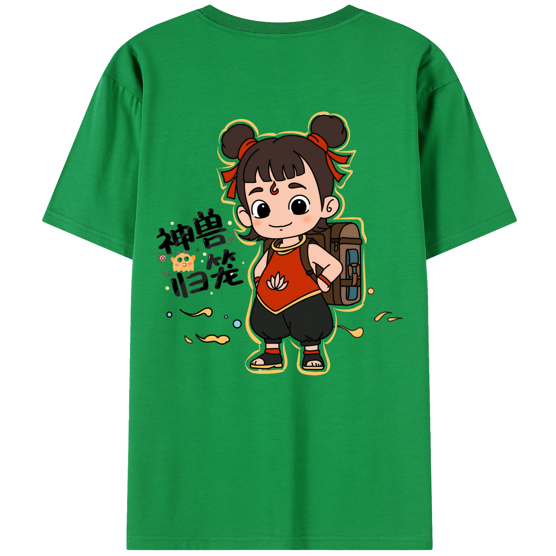 （画像用） Ne Zha 2 ナタ 魔童の大暴れ レディース半袖Tシャツ(バックプリント)