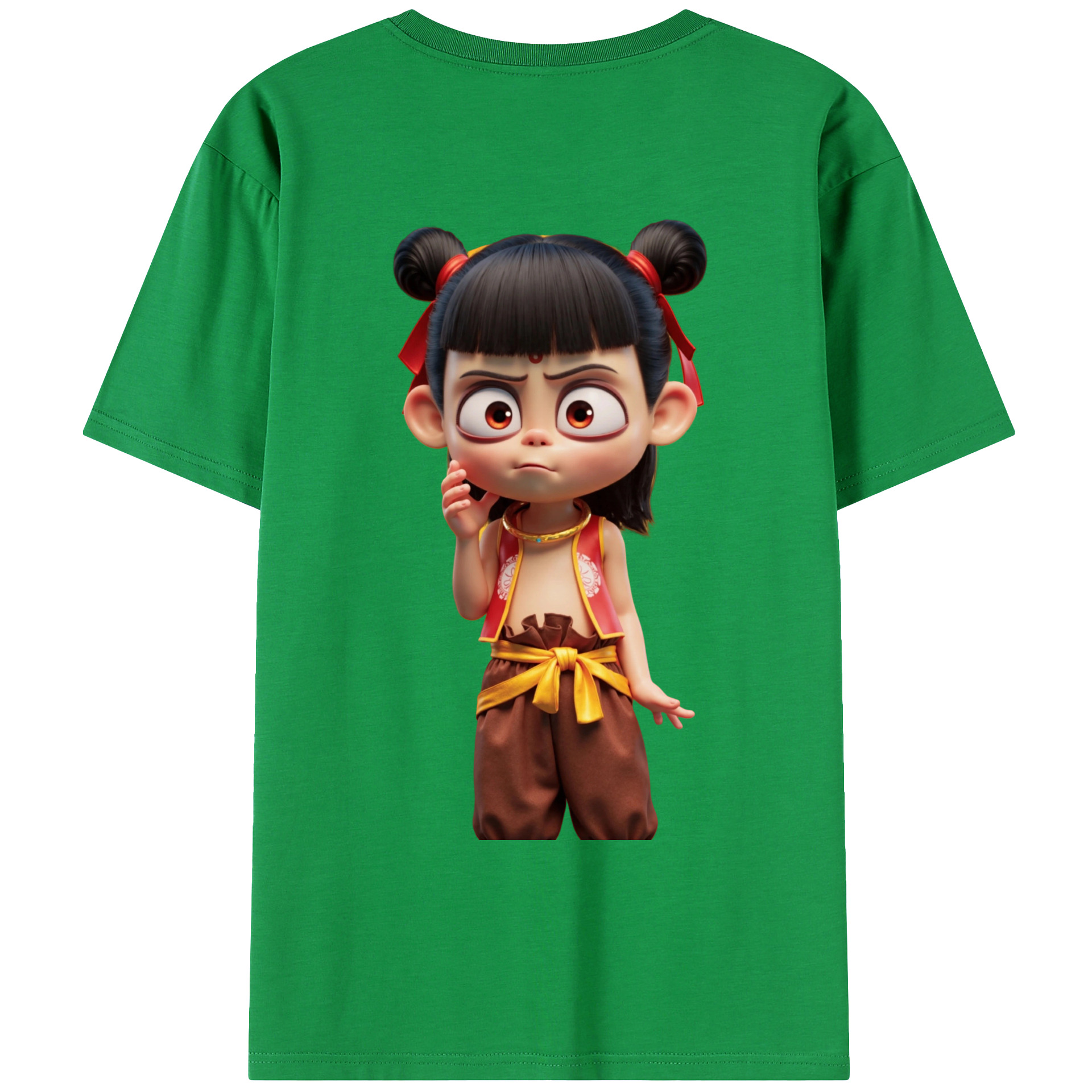 （画像用） Ne Zha 2 ナタ 魔童の大暴れ レディース半袖Tシャツ(バックプリント)
