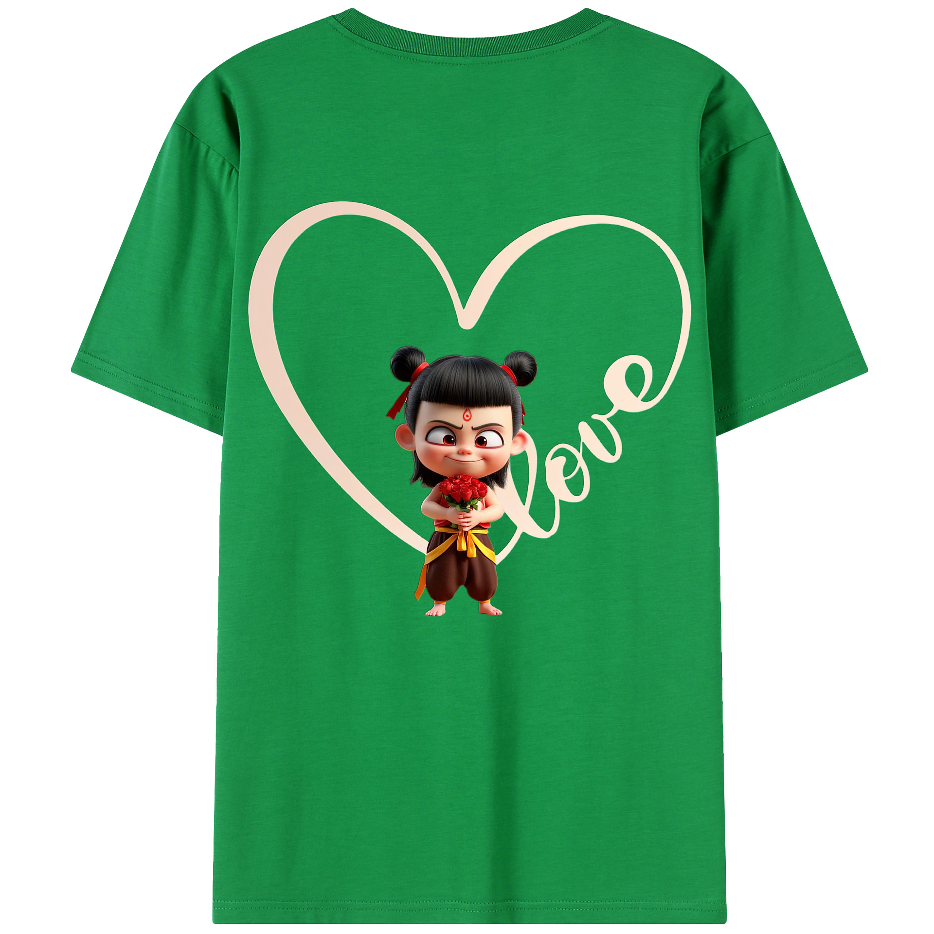（画像用） Ne Zha 2 ナタ 魔童の大暴れ レディース半袖Tシャツ(バックプリント)