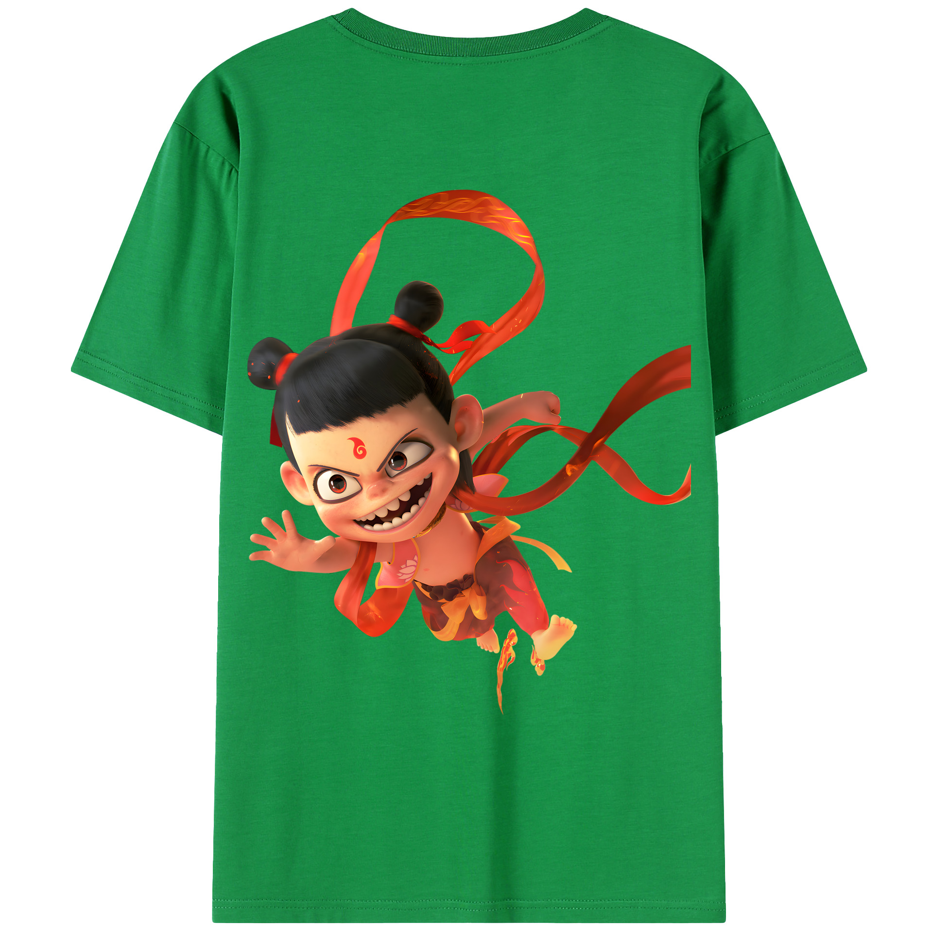 （画像用） Ne Zha 2 ナタ 魔童の大暴れ レディース半袖Tシャツ(バックプリント)