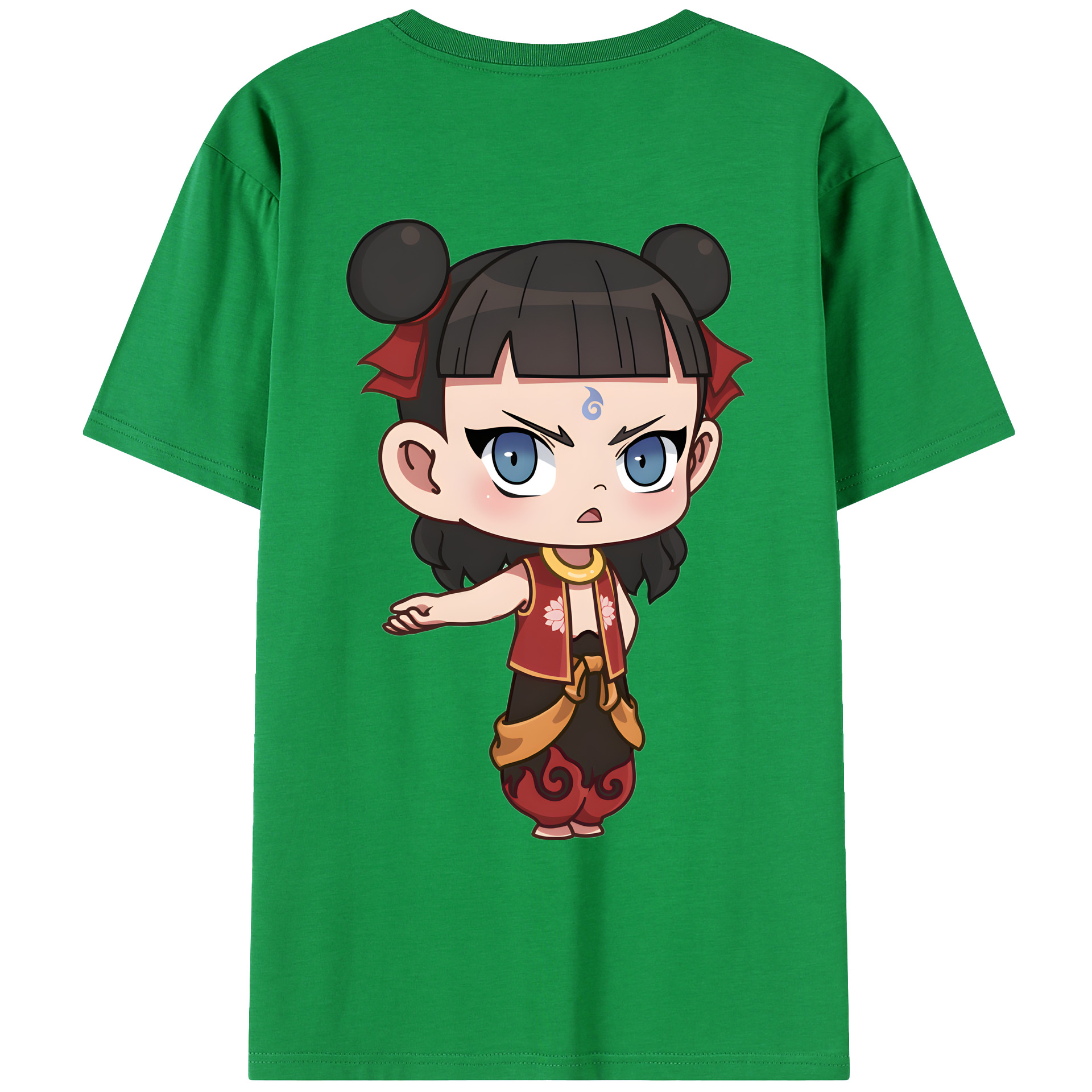 （画像用） Ne Zha 2 ナタ 魔童の大暴れ レディース半袖Tシャツ(バックプリント)