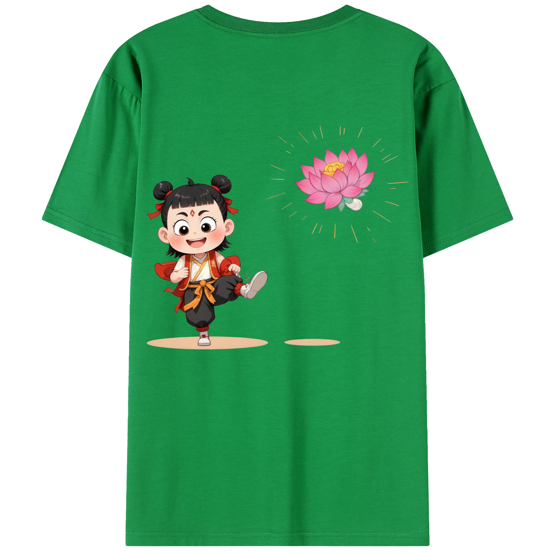 （画像用） Ne Zha 2 ナタ 魔童の大暴れ レディース半袖Tシャツ(バックプリント)