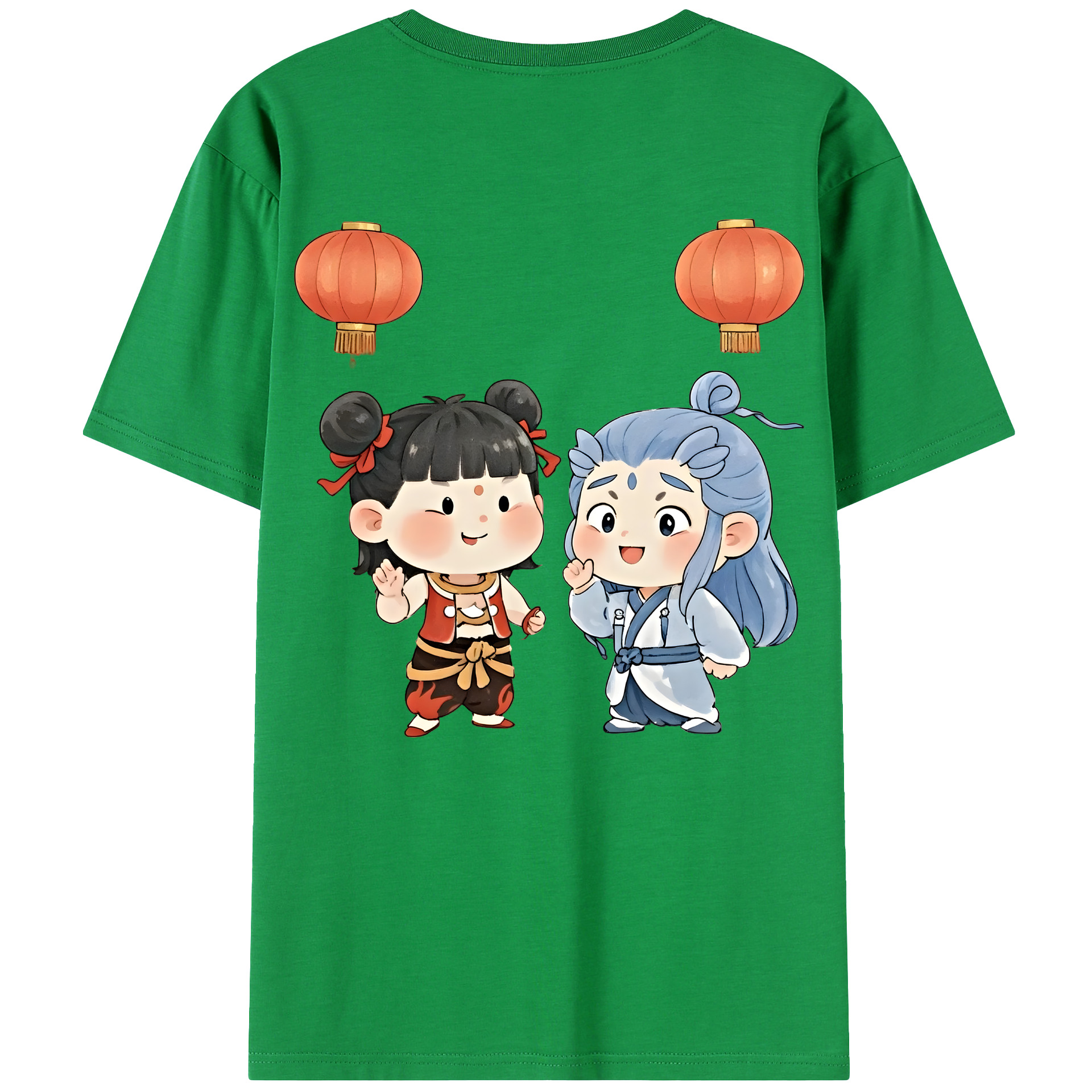 （画像用） Ne Zha 2 ナタ 魔童の大暴れ レディース半袖Tシャツ(バックプリント)
