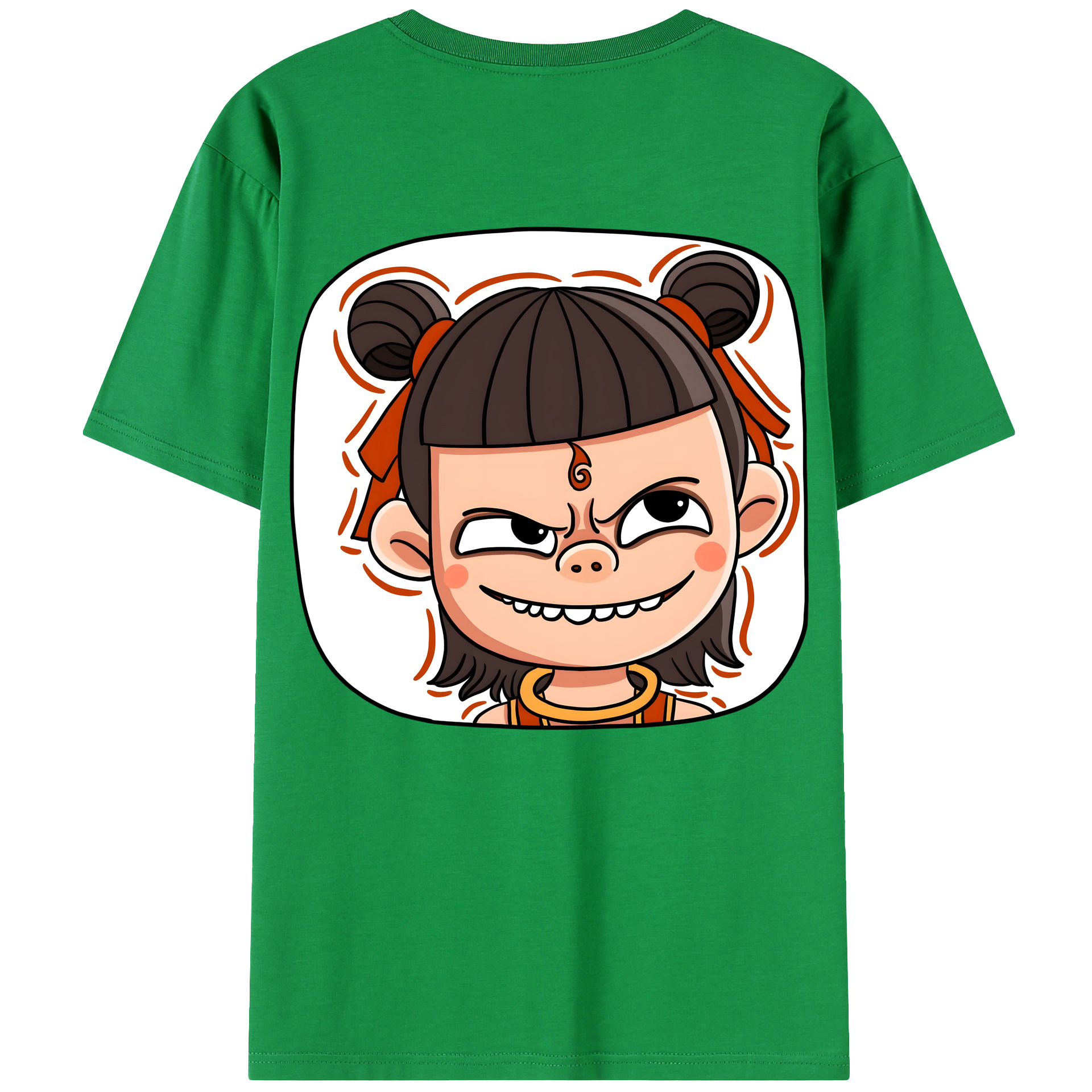 （画像用） Ne Zha 2 ナタ 魔童の大暴れ レディース半袖Tシャツ(バックプリント)