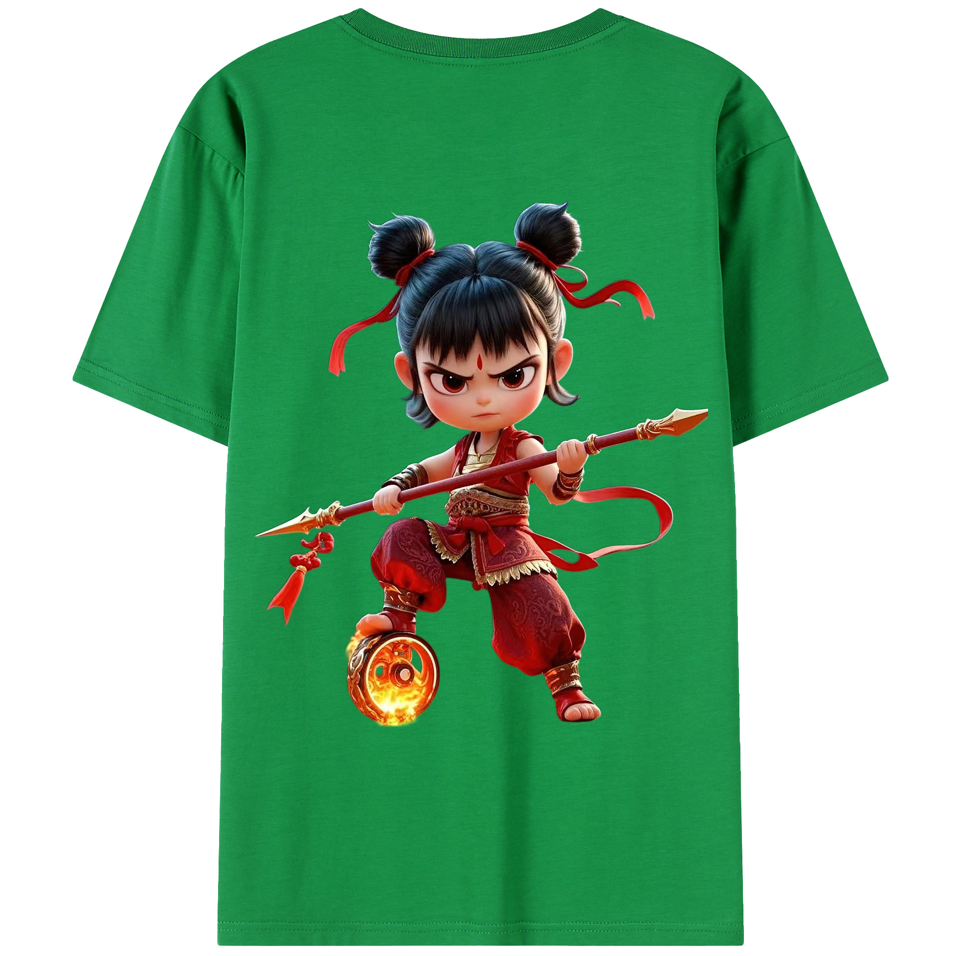 （画像用） Ne Zha 2 ナタ 魔童の大暴れ レディース半袖Tシャツ(バックプリント)