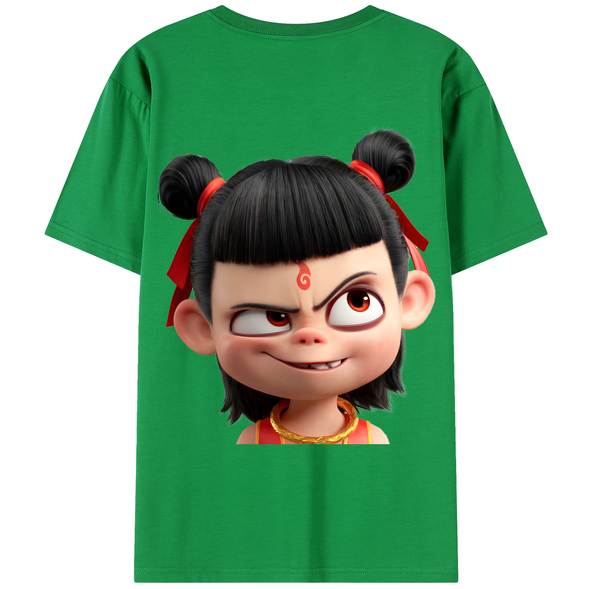 （画像用） Ne Zha 2 ナタ 魔童の大暴れ レディース半袖Tシャツ(バックプリント)