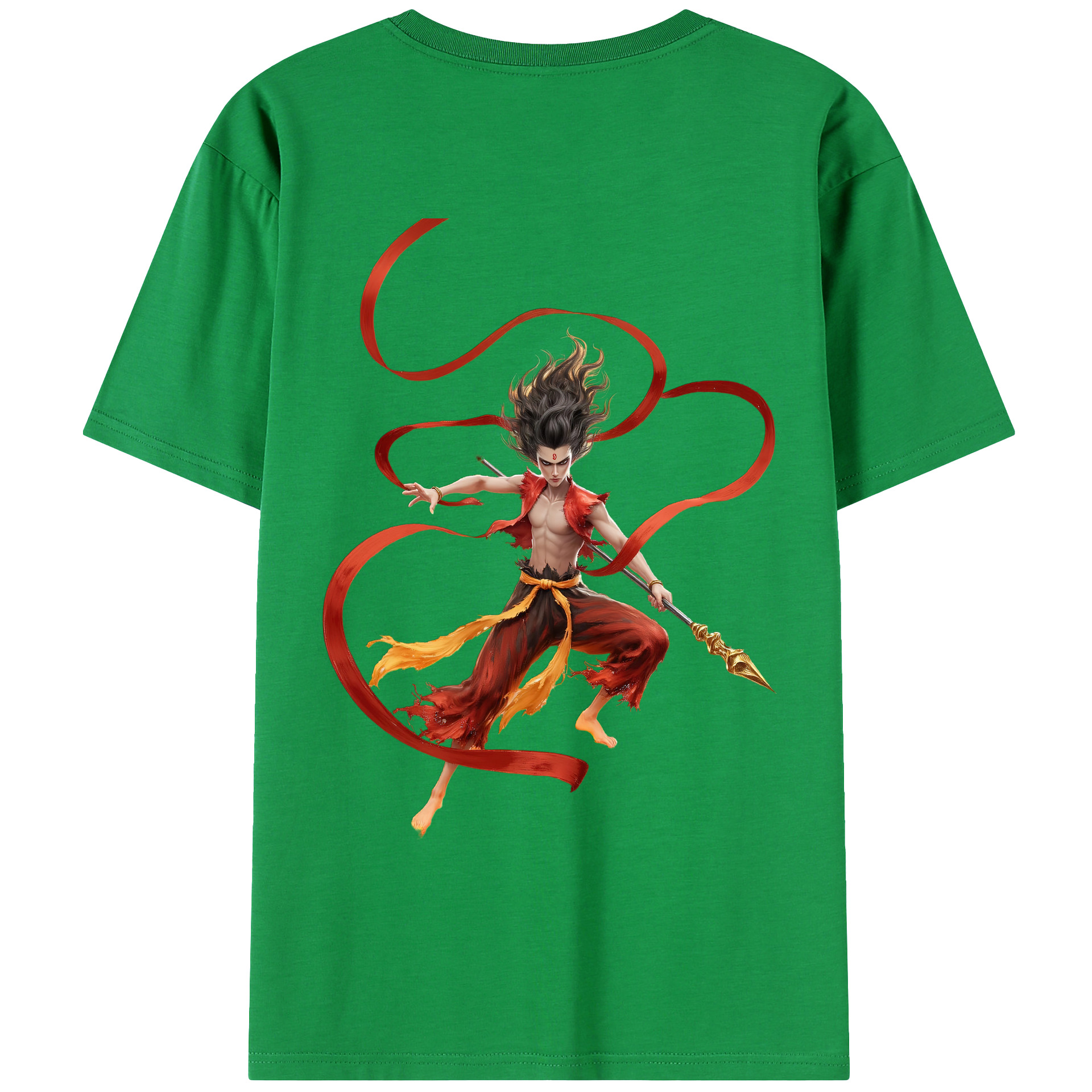 （画像用） Ne Zha 2 ナタ 魔童の大暴れ レディース半袖Tシャツ(バックプリント)
