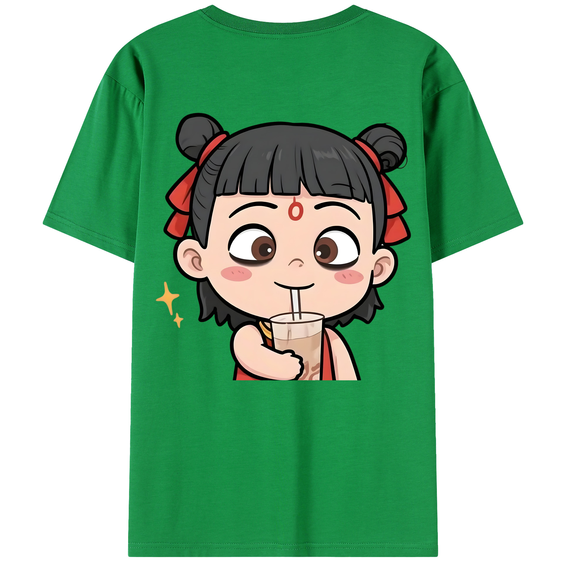 （画像用） Ne Zha 2 ナタ 魔童の大暴れ レディース半袖Tシャツ(バックプリント)