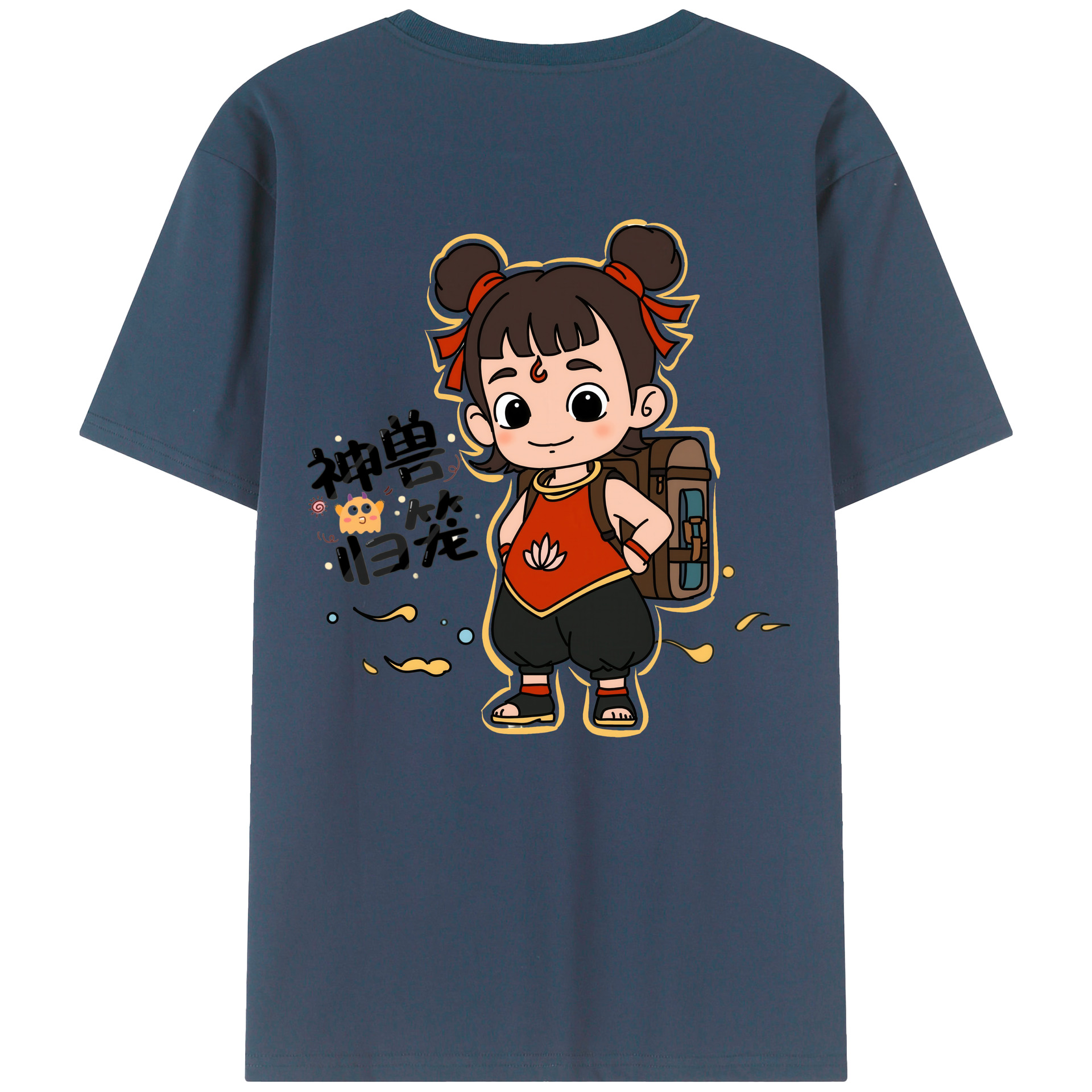 （画像用） Ne Zha 2 ナタ 魔童の大暴れ レディース半袖Tシャツ(バックプリント)