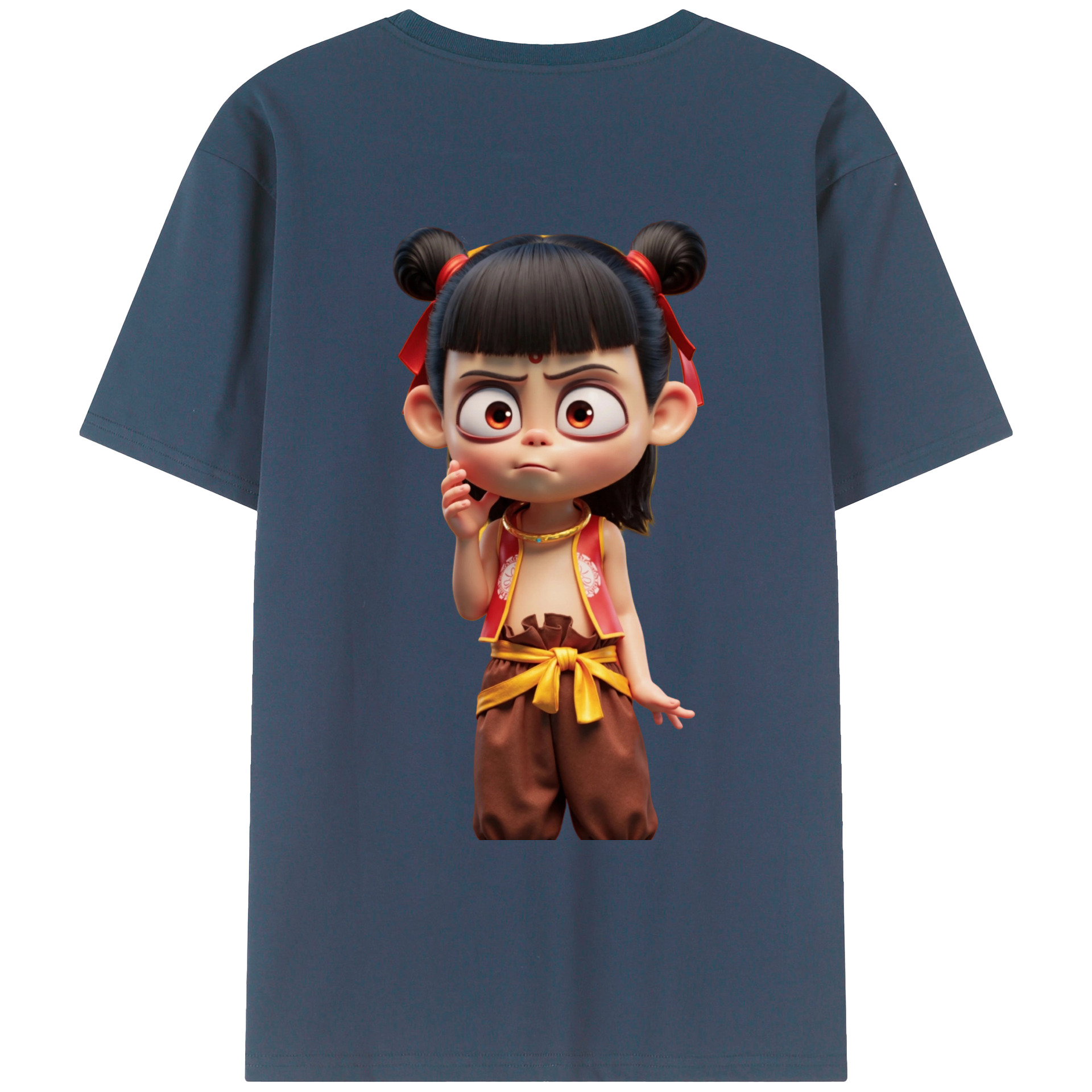 （画像用） Ne Zha 2 ナタ 魔童の大暴れ レディース半袖Tシャツ(バックプリント)