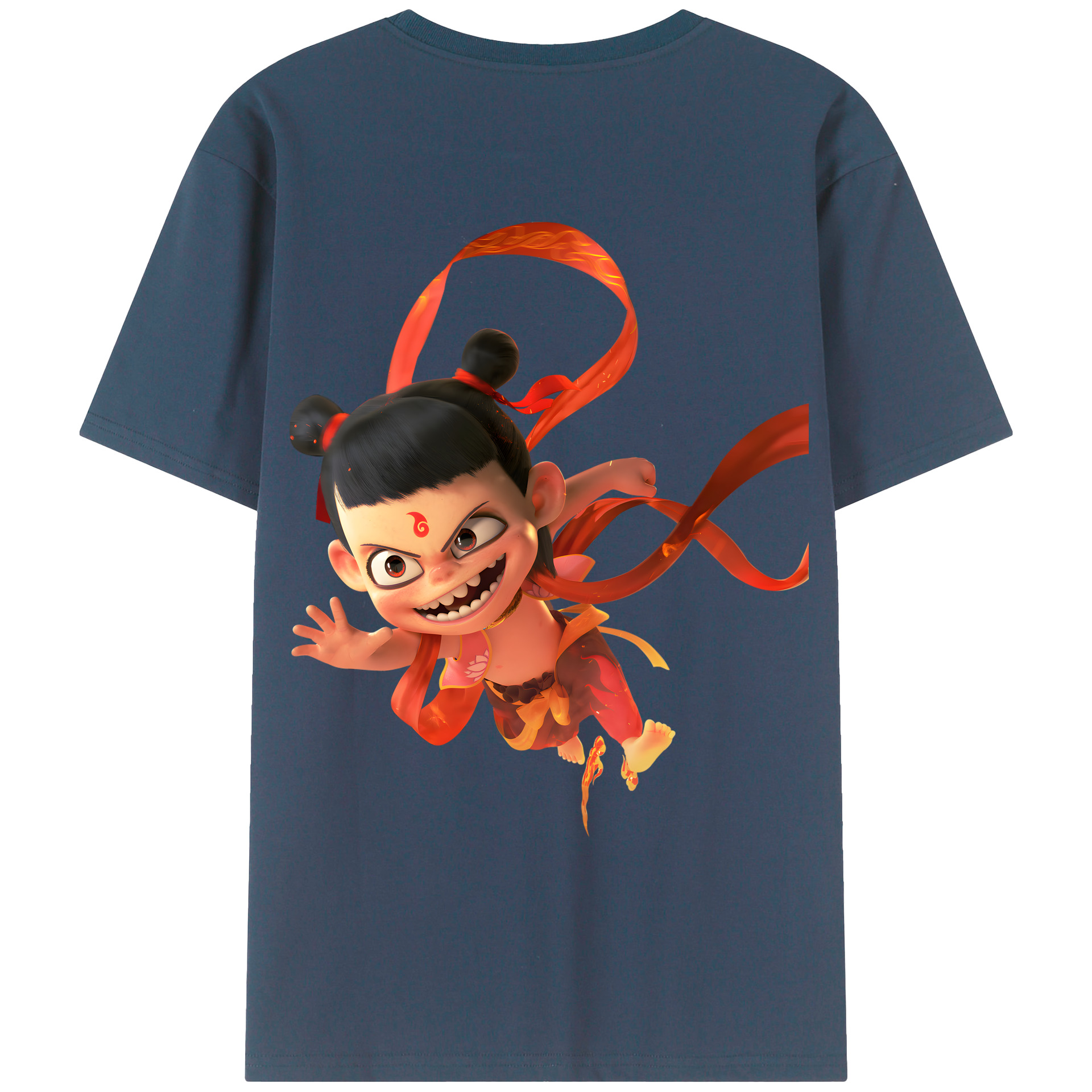 （画像用） Ne Zha 2 ナタ 魔童の大暴れ レディース半袖Tシャツ(バックプリント)