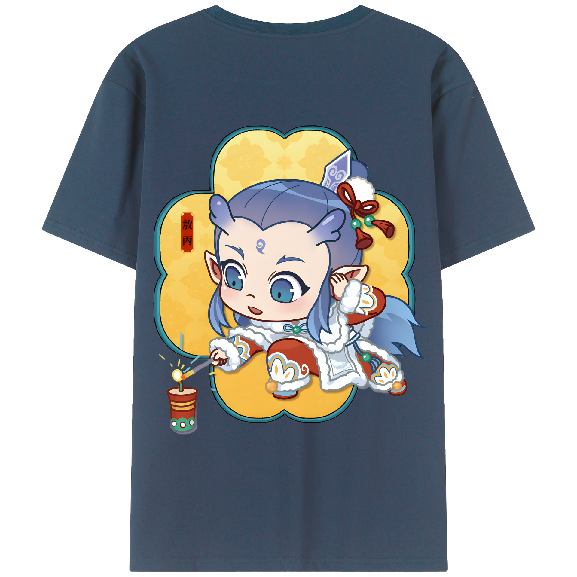 （画像用） Ne Zha 2 ナタ 魔童の大暴れ レディース半袖Tシャツ(バックプリント)