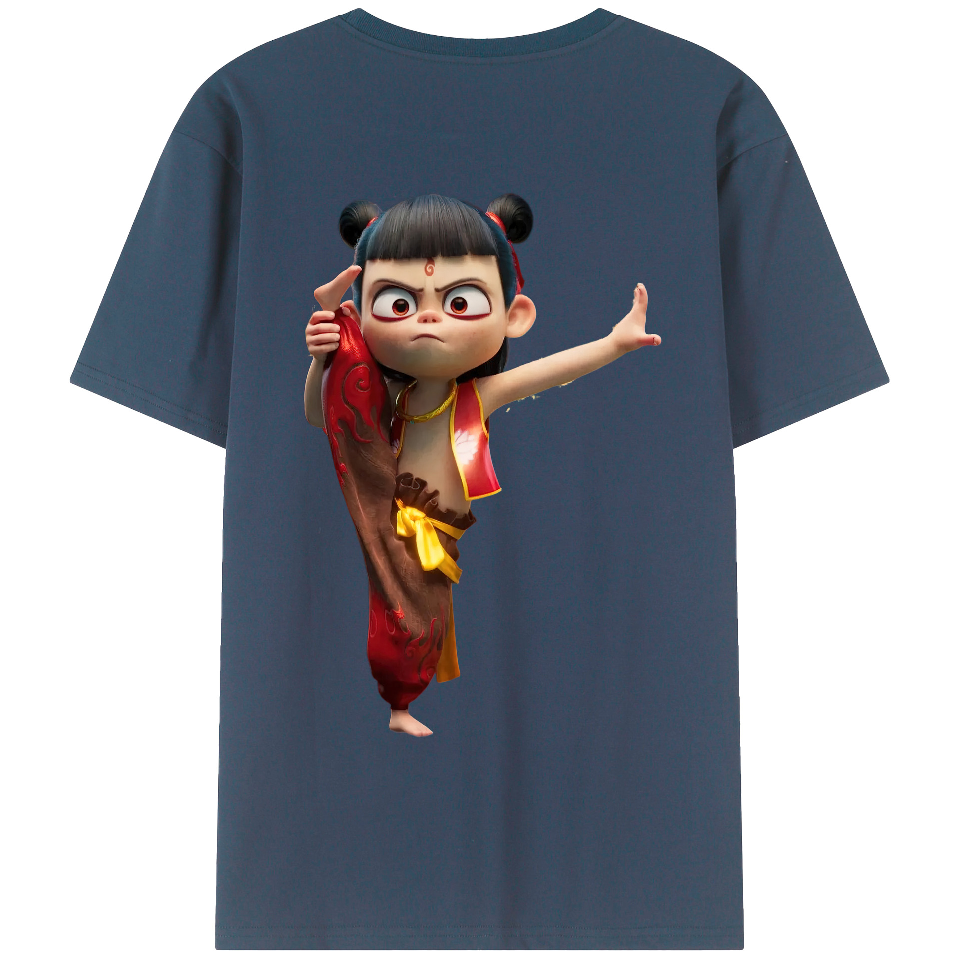 （画像用） Ne Zha 2 ナタ 魔童の大暴れ レディース半袖Tシャツ(バックプリント)