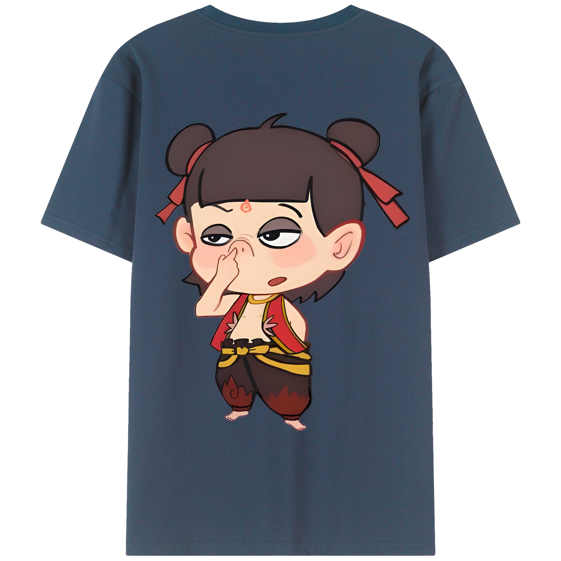 （画像用） Ne Zha 2 ナタ 魔童の大暴れ レディース半袖Tシャツ(バックプリント)