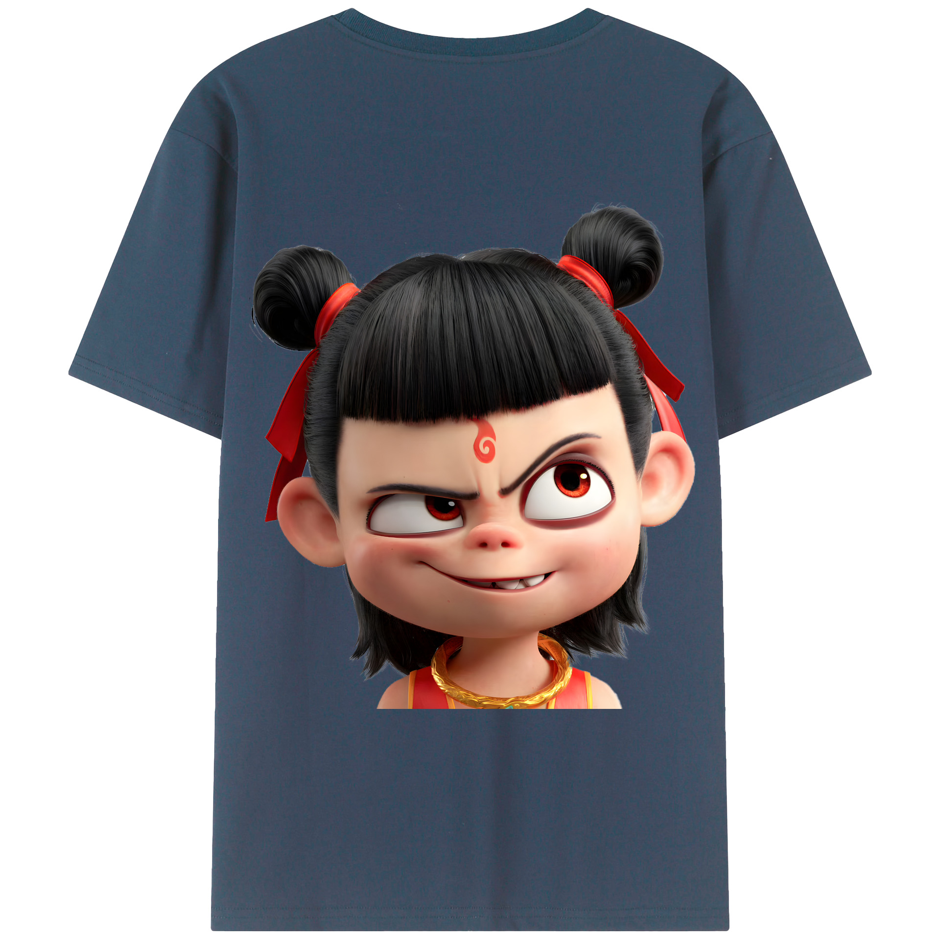 （画像用） Ne Zha 2 ナタ 魔童の大暴れ レディース半袖Tシャツ(バックプリント)