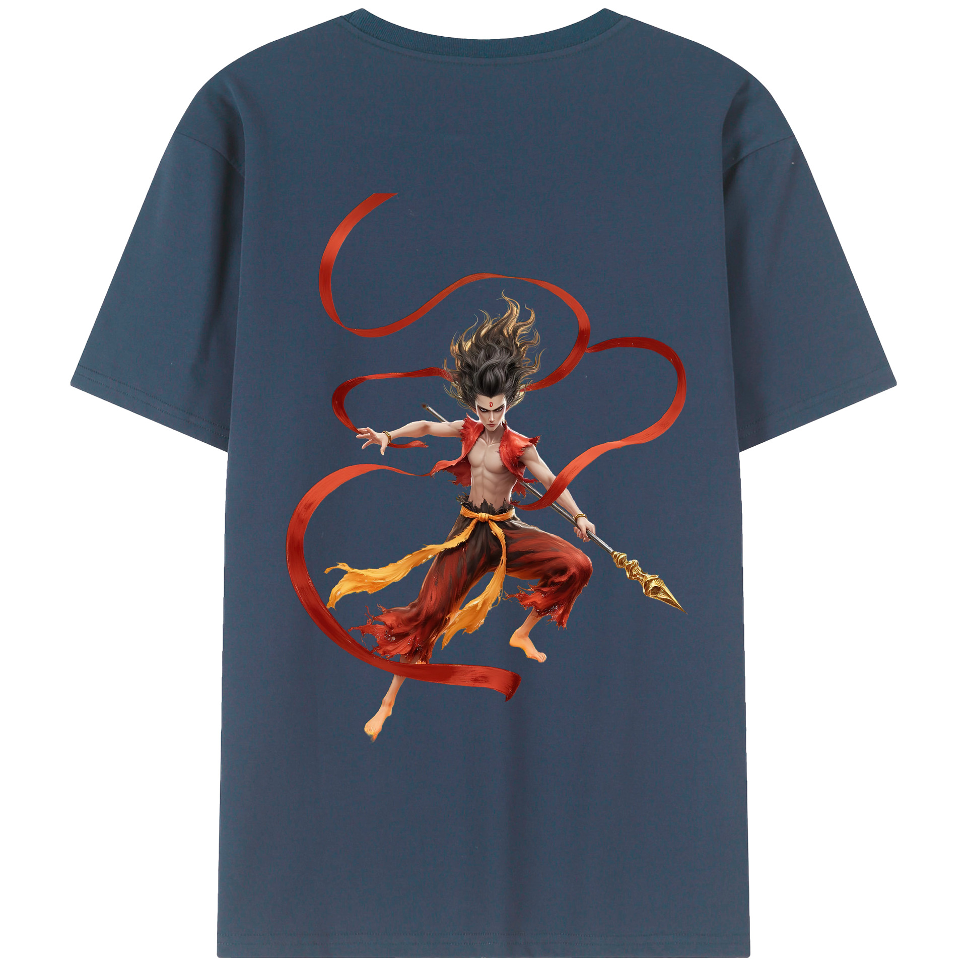 （画像用） Ne Zha 2 ナタ 魔童の大暴れ レディース半袖Tシャツ(バックプリント)