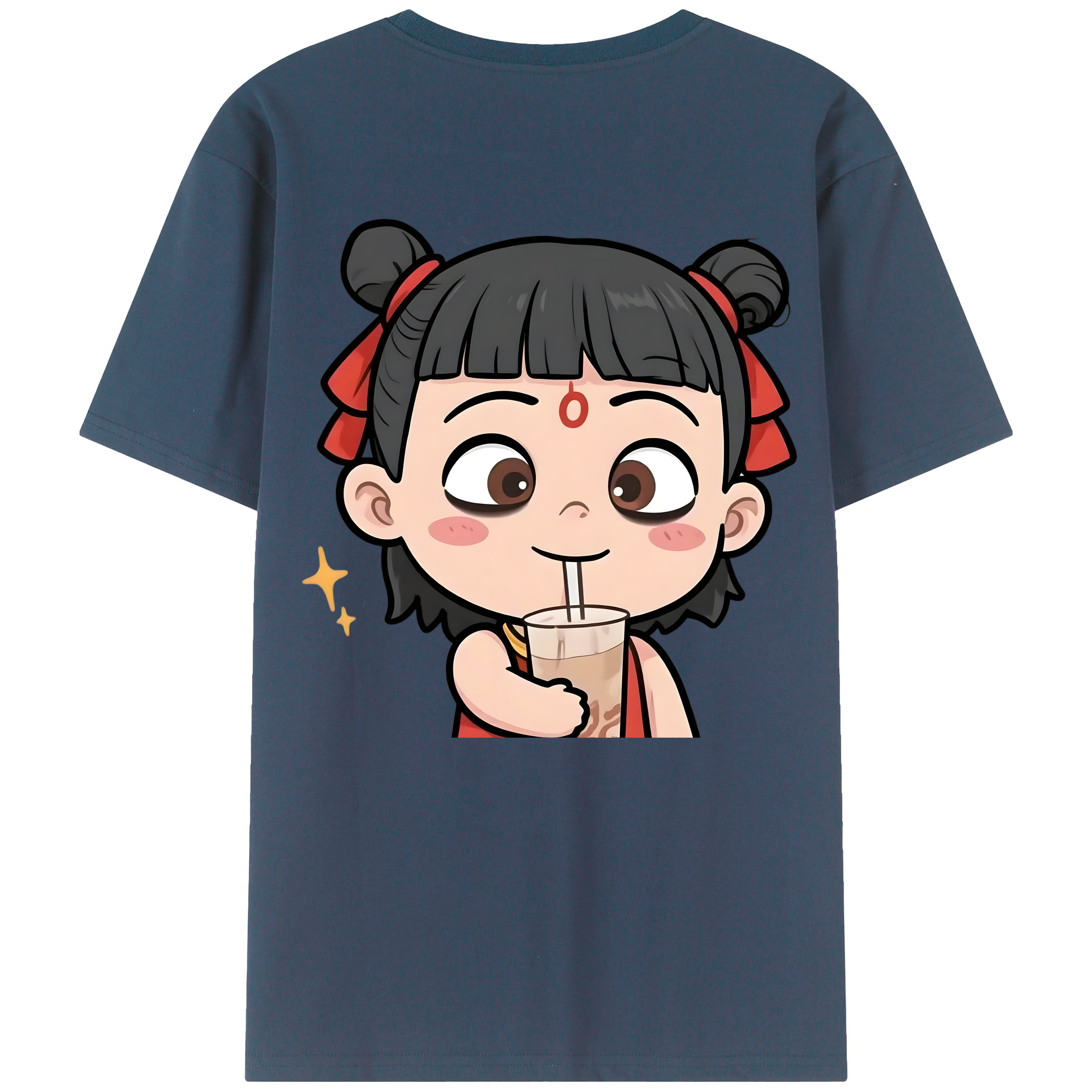 （画像用） Ne Zha 2 ナタ 魔童の大暴れ レディース半袖Tシャツ(バックプリント)