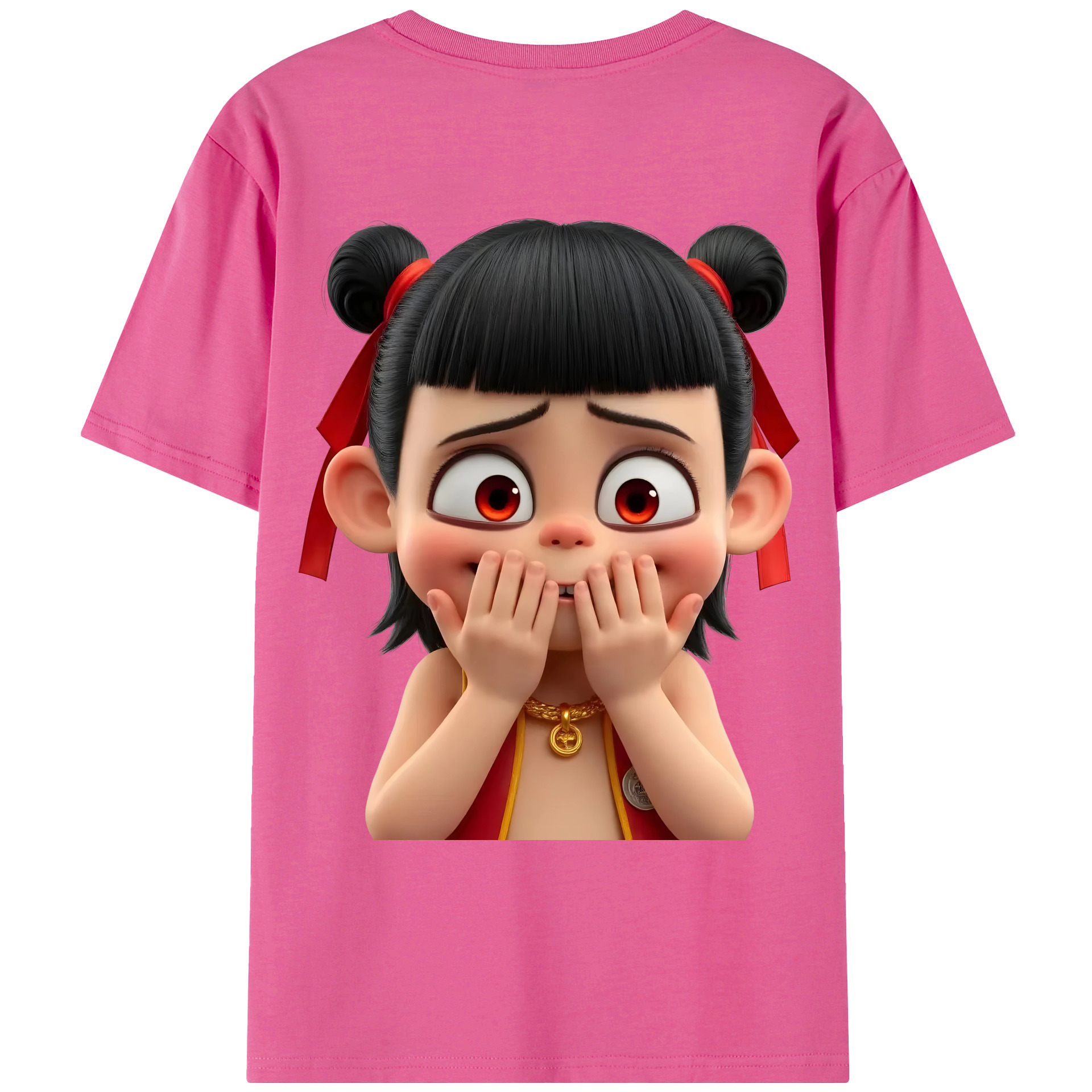 （画像用） Ne Zha 2 ナタ 魔童の大暴れ レディース半袖Tシャツ(バックプリント)