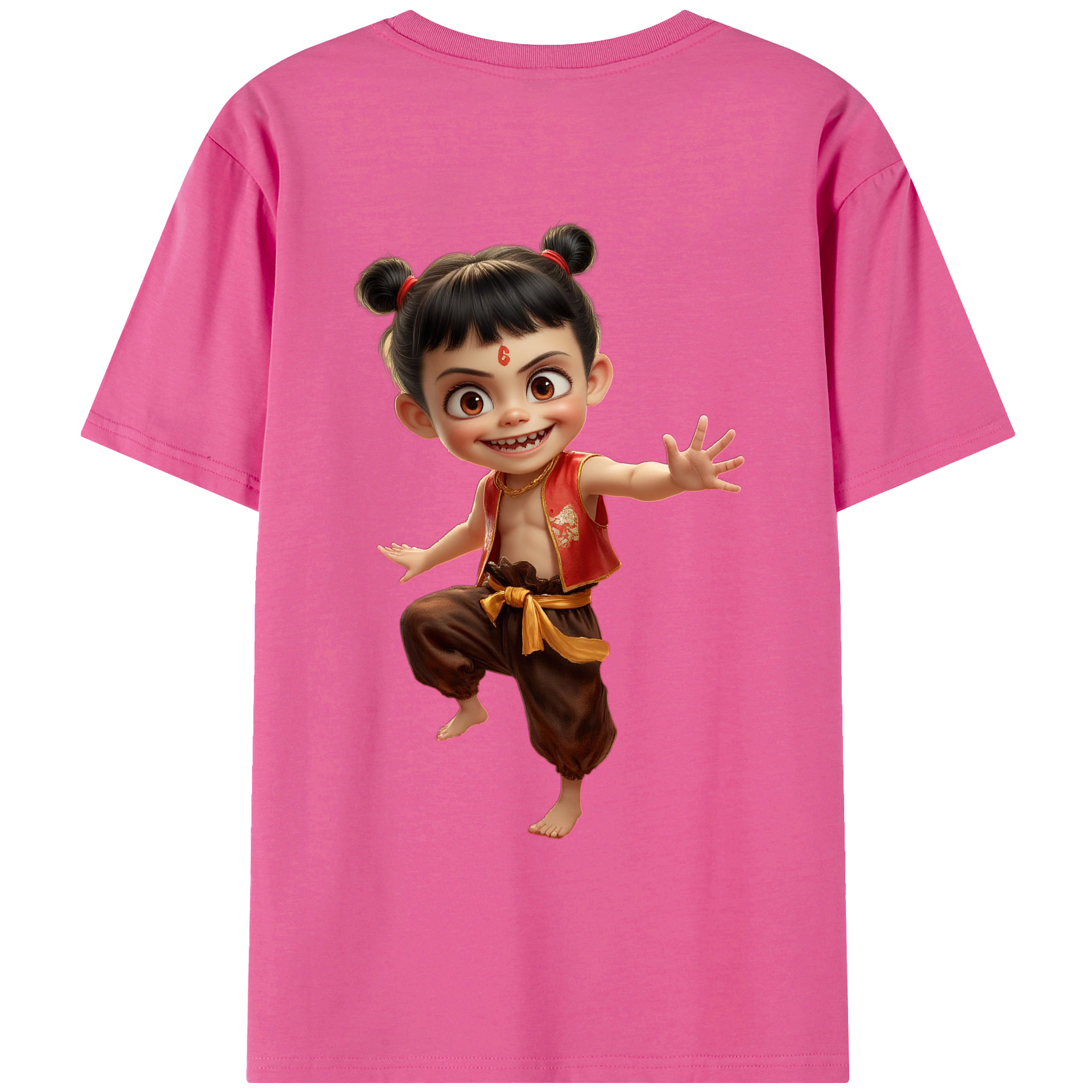 （画像用） Ne Zha 2 ナタ 魔童の大暴れ レディース半袖Tシャツ(バックプリント)