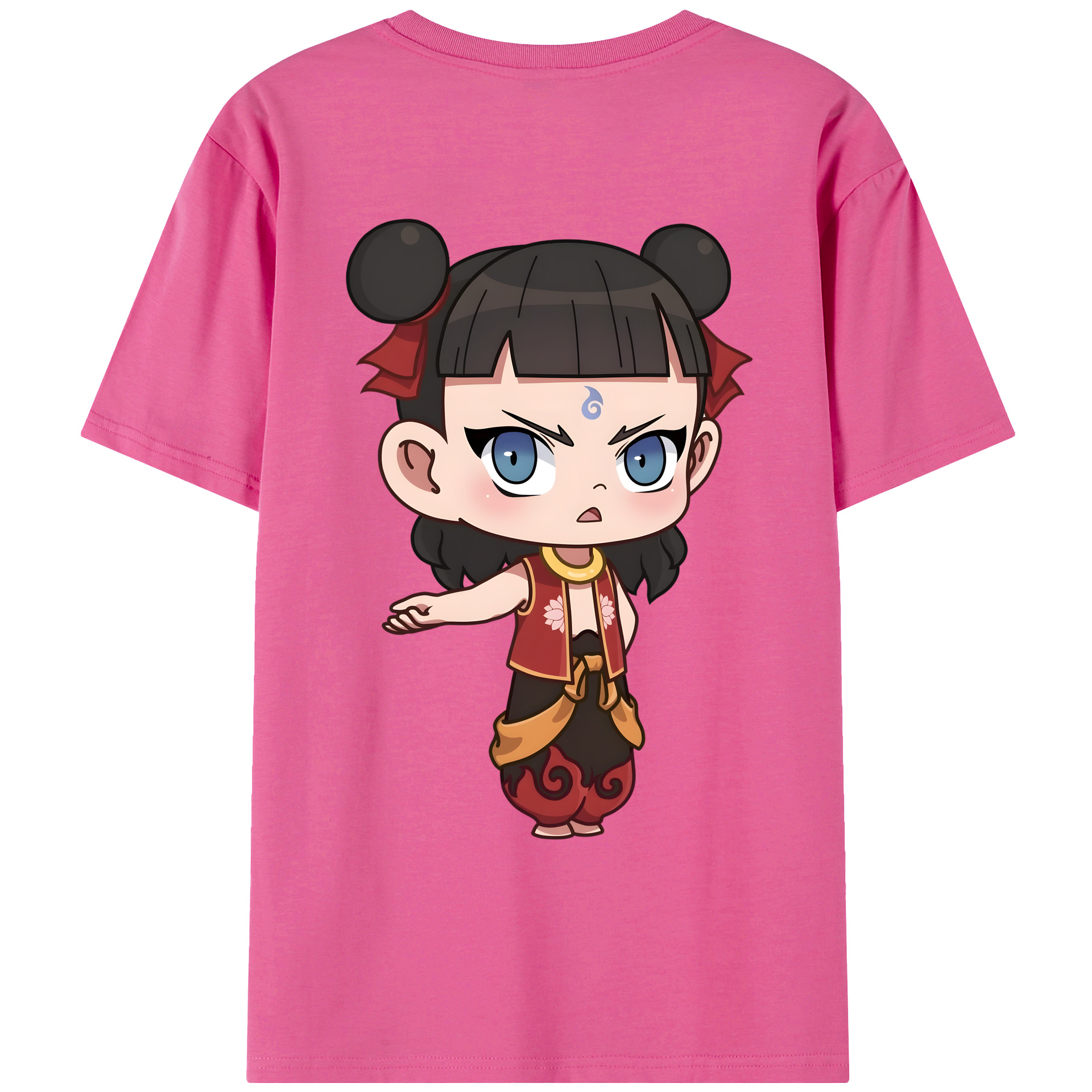 （画像用） Ne Zha 2 ナタ 魔童の大暴れ レディース半袖Tシャツ(バックプリント)