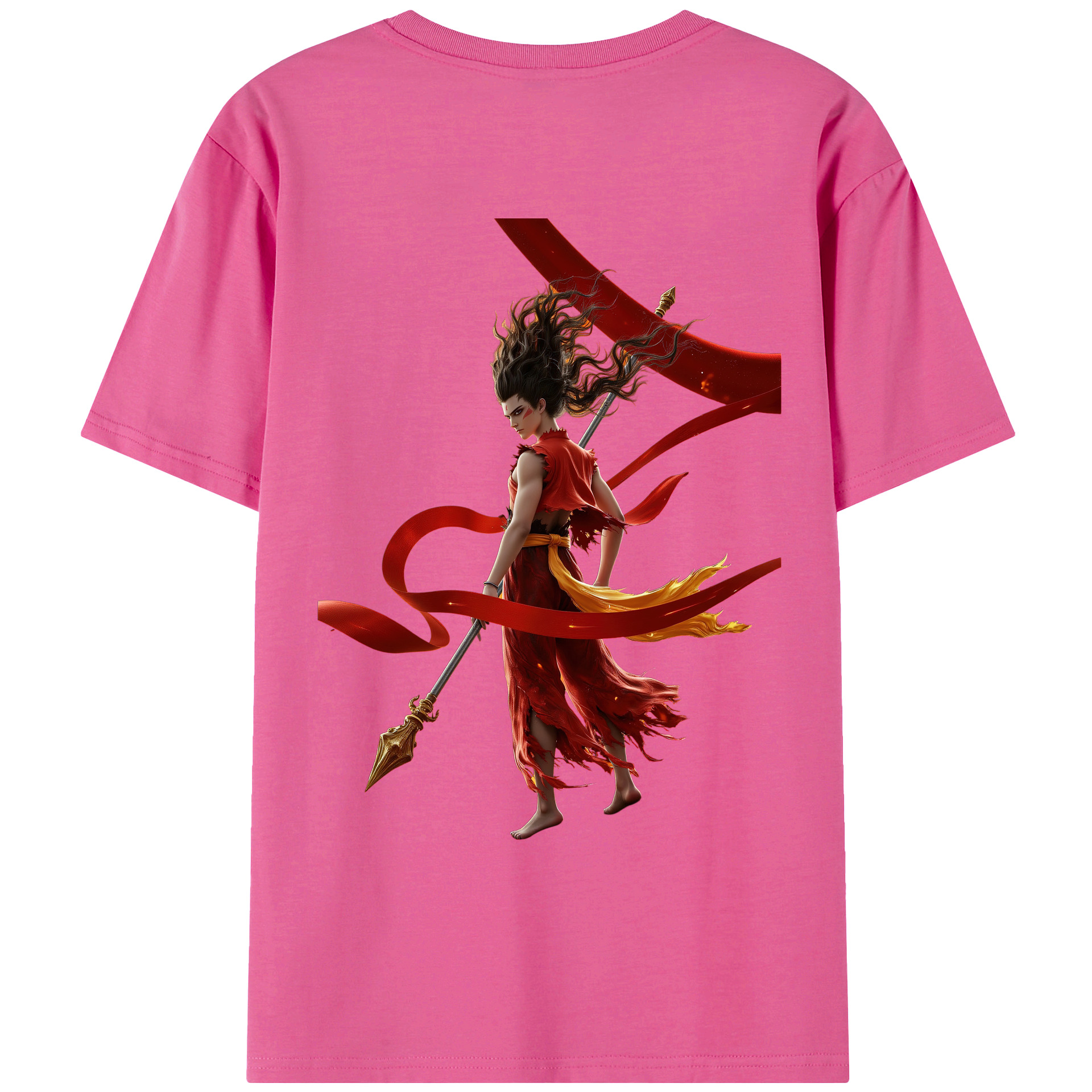 （画像用） Ne Zha 2 ナタ 魔童の大暴れ レディース半袖Tシャツ(バックプリント)