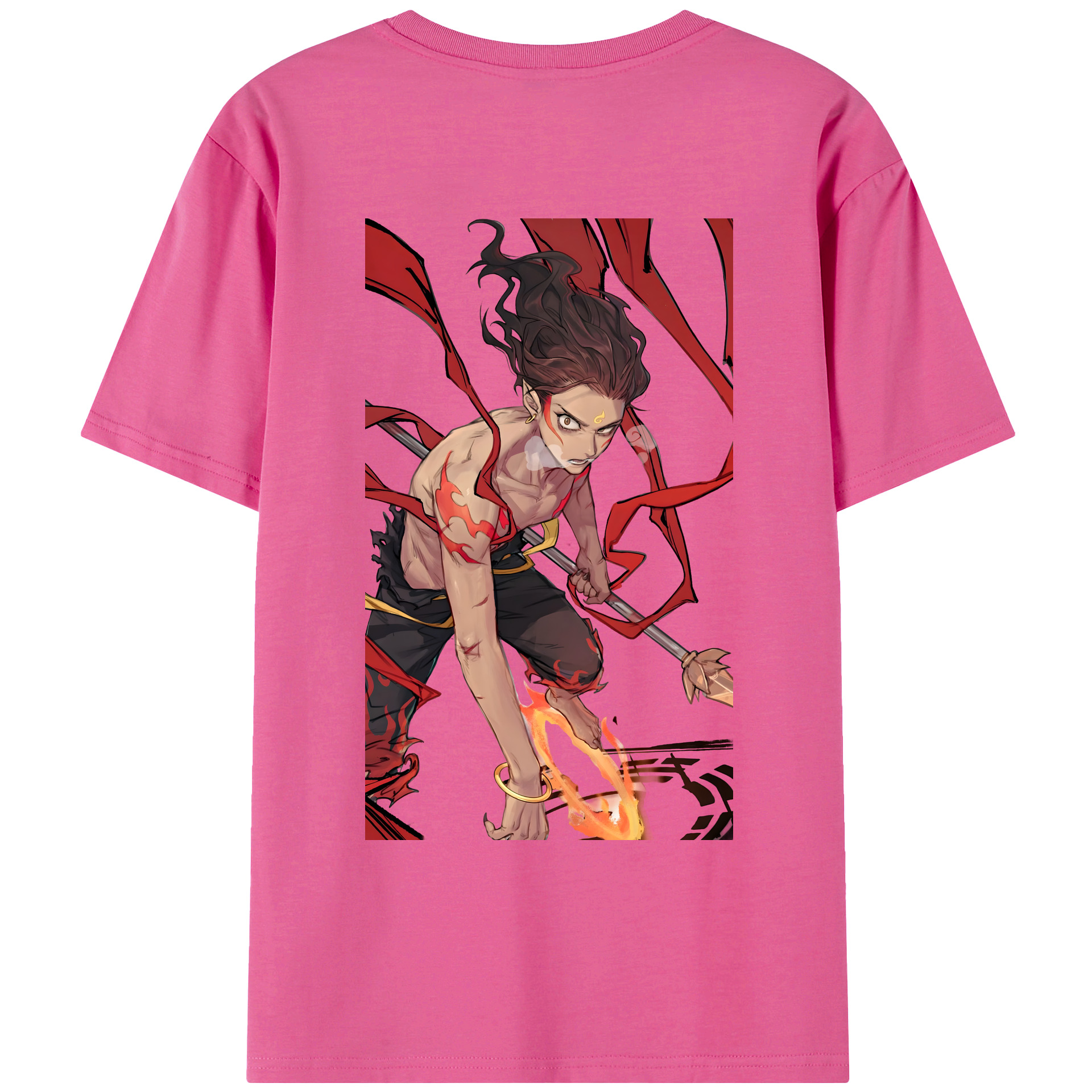 （画像用） Ne Zha 2 ナタ 魔童の大暴れ レディース半袖Tシャツ(バックプリント)