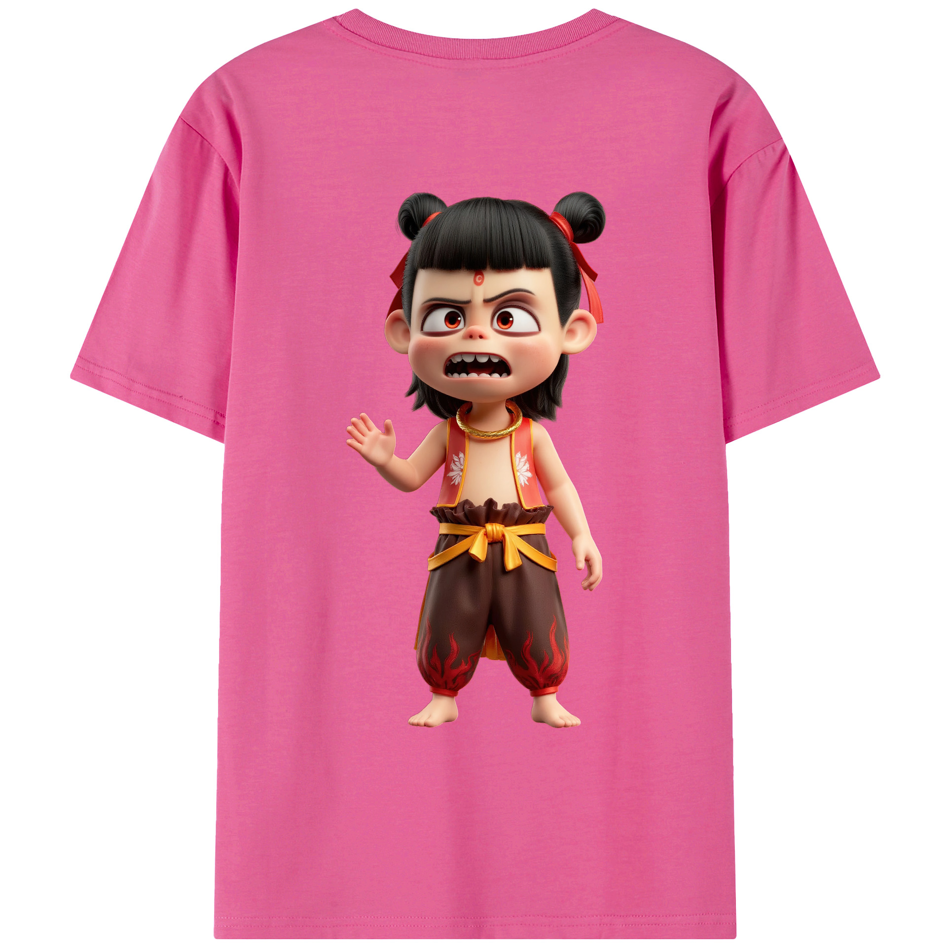（画像用） Ne Zha 2 ナタ 魔童の大暴れ レディース半袖Tシャツ(バックプリント)